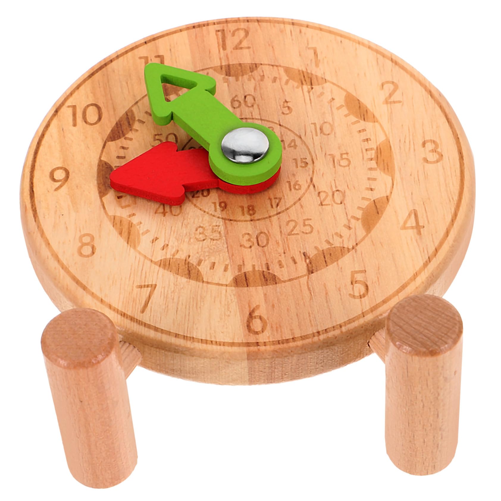 1Pc Wooden Mini Clock Toy for Kids - Educational Time Learning Plaything, Wooden Clock for Children - Perfect for Classroom, Homeschool & Playroom Learning Activities