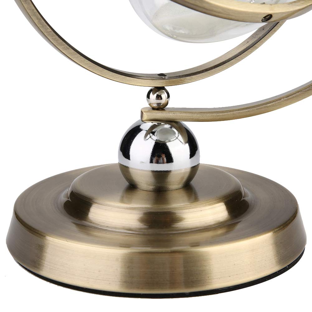 15-Minute Gold Metal Rotating Hourglass Timer - Classic Sand Glass Clock for Wine Sobering, Meditation & Productivity | Perfect for Living Room, Bedroom & Office Decor | Unique Gift for Halloween, Christmas & Valentine's Day (10.23 x 7.48 Inches)
