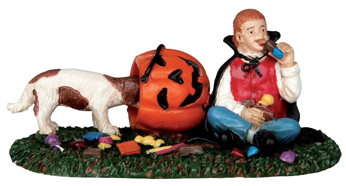 Lemax Spooky Town Candy Thief Halloween Decor - Collectible Dog Figurine #62429 for Haunted House Displays & Fall Decorations