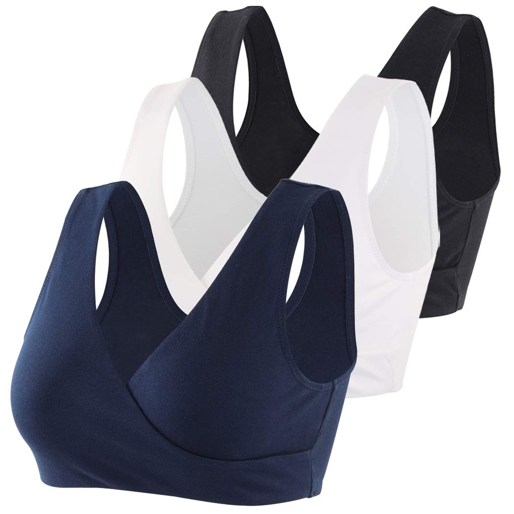 KUCI Maternity Nursing Bra - Wireless Cotton Breastfeeding Bra for Sleep & Comfort - Perfect for Pregnancy, Nursing and Postpartum Recovery