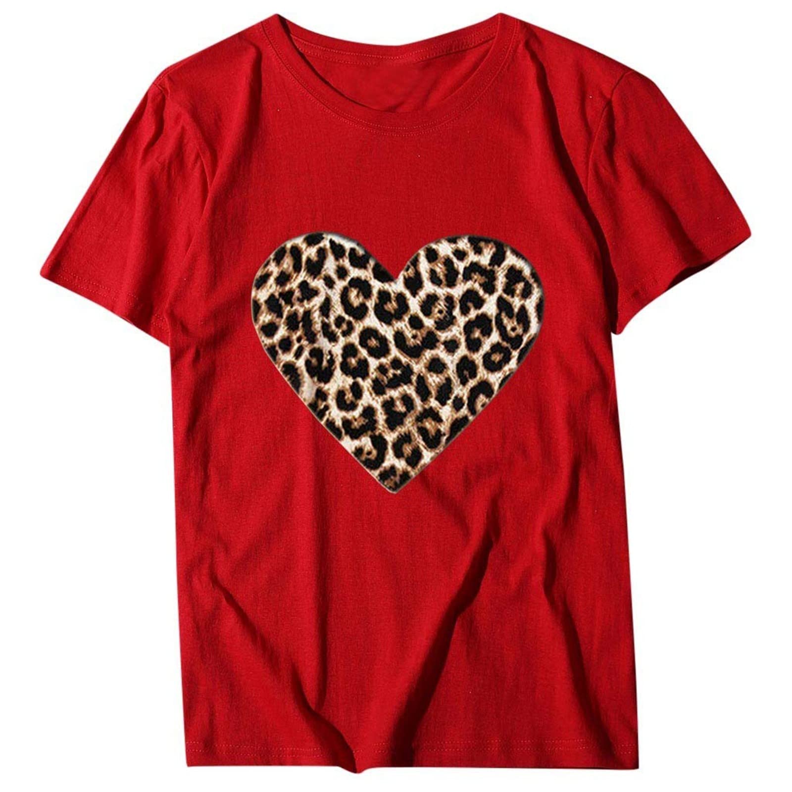Women's Heart Graphic T-Shirt - Short Sleeve Regular Fit Cute Top for Casual Wear, Funny Gift Idea 2023 | Perfect for Valentine's Day, Date Night & Everyday Outfits