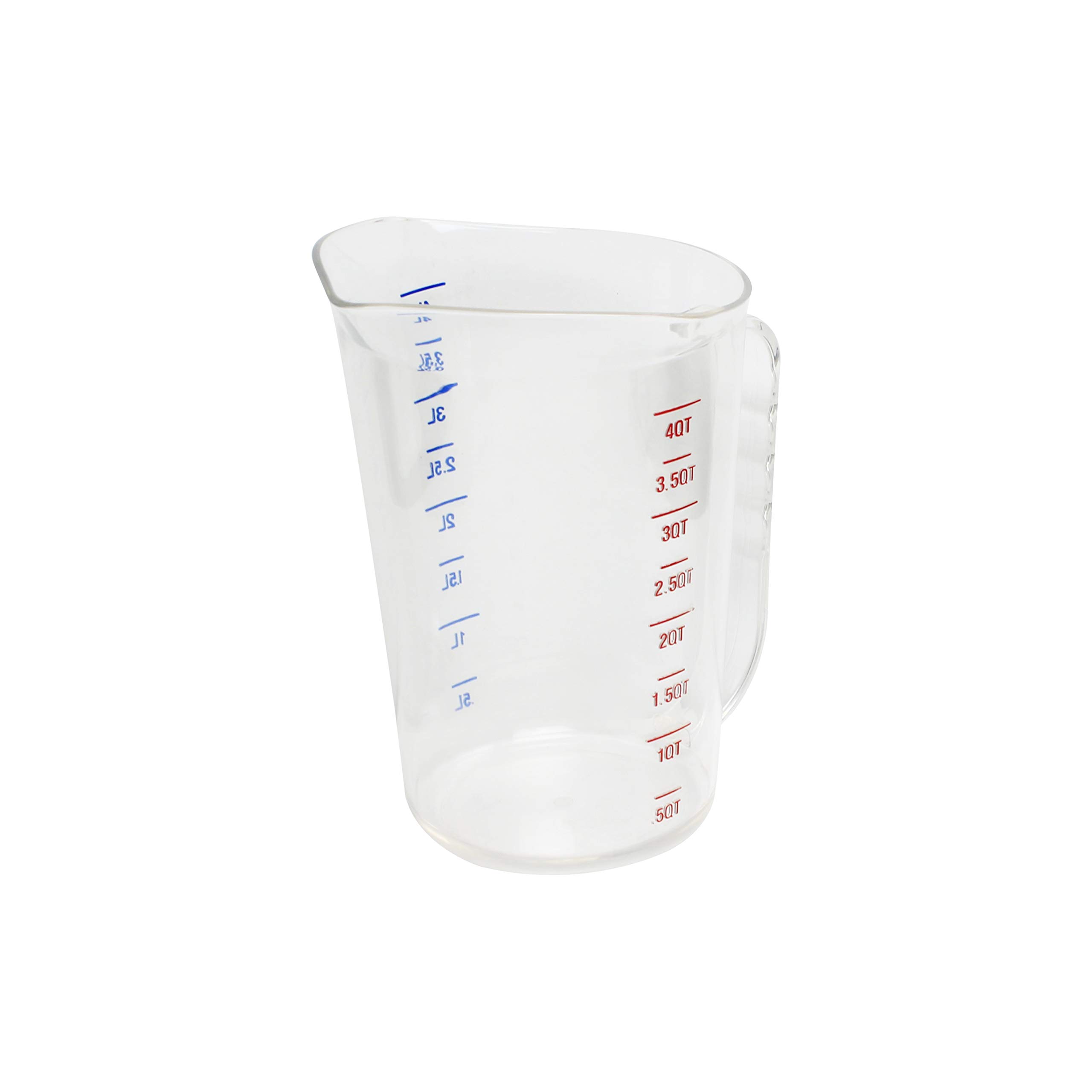 4 Quart (4 Liter) Polycarbonate Measuring Cup - Durable, BPA-Free, Clear Kitchen Measuring Cup for Baking, Cooking, and Liquid Measurement