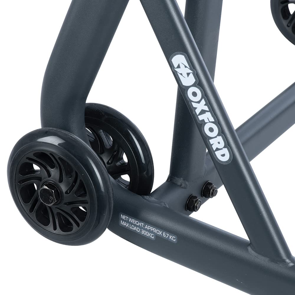 Oxford Products Zero-G Single Sided Paddock Stand for Motorcycles - Heavy Duty Bike Lift with Rubber Pads OX266 - Perfect for Motorcycle Maintenance & Storage in Garage
