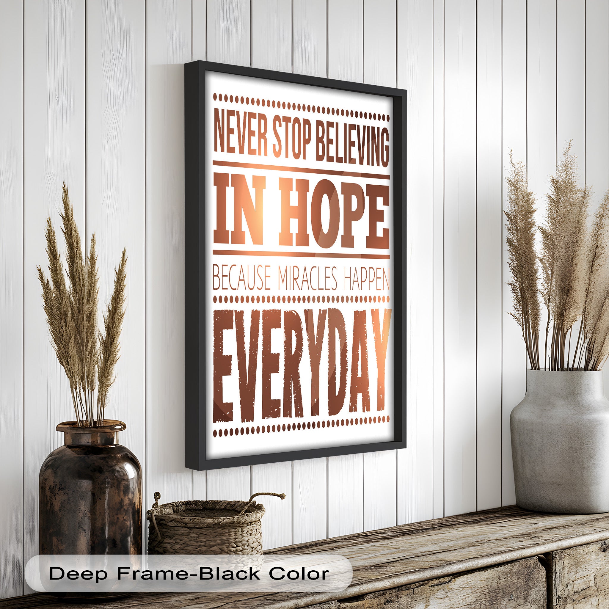 Inspiring 'Believe in Hope' Motivational Oil Painting - Uplifting Wall Art for Home, Office & Meditation Space