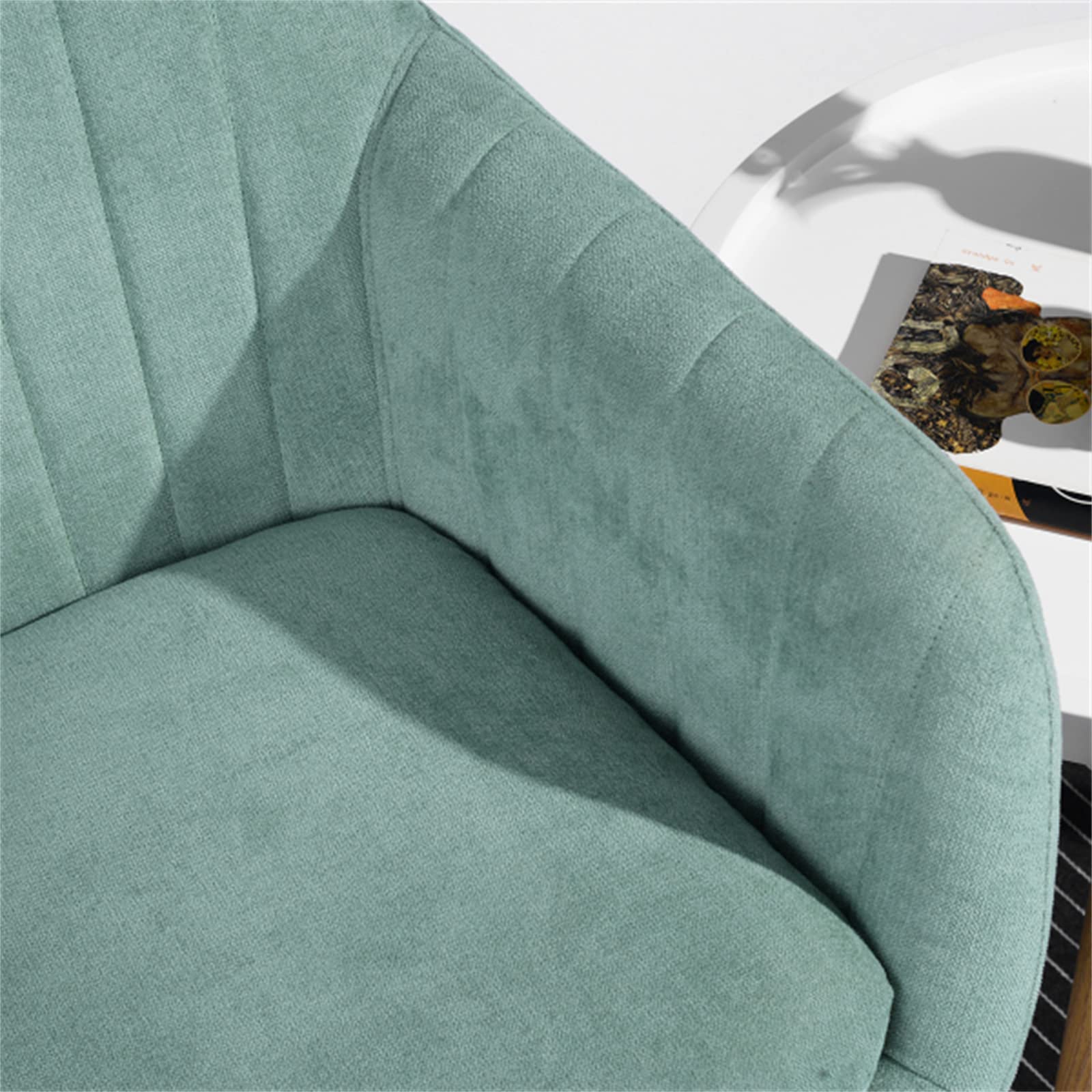 Modern Rocking Chair Armchair - Small Comfortable Upholstered Nursery Rocker with Wood Base, Green Fabric Accent Chair for Relaxing & Napping - Perfect for Living Rooms, Nurseries, Small Spaces & Cozy Corners