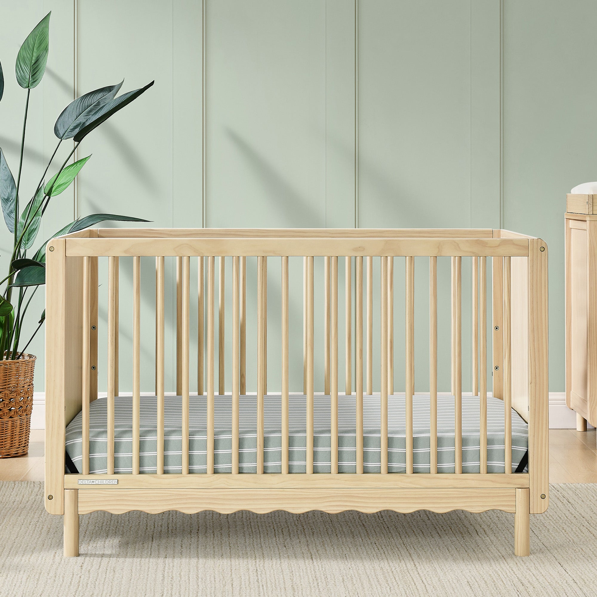 William 4-in-1 Convertible Baby Crib - Greenguard Gold Certified for Nursery, Toddler & Kids Room - Safe & Stylish Wooden Crib for Newborns to Teens