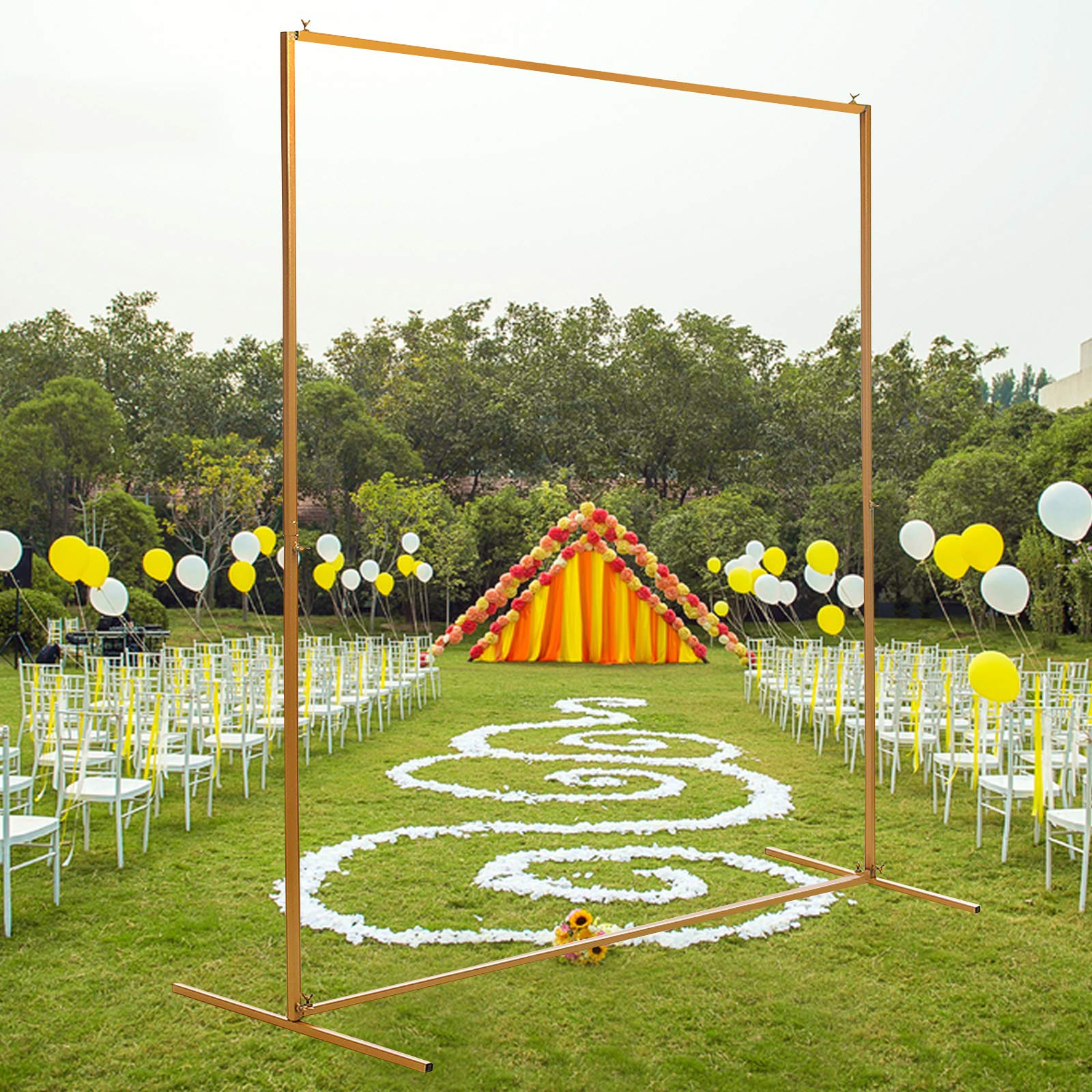 2X1.5M Decorative Square Wedding Arch Stand with Bases - Sturdy Metal Wedding Archway & Iron Frame for Photo Booth, Ceremony, Reception - Perfect for Outdoor Garden, Party Decor & Backdrop (Ideal for Weddings, Anniversaries, Birthday Celebrations)