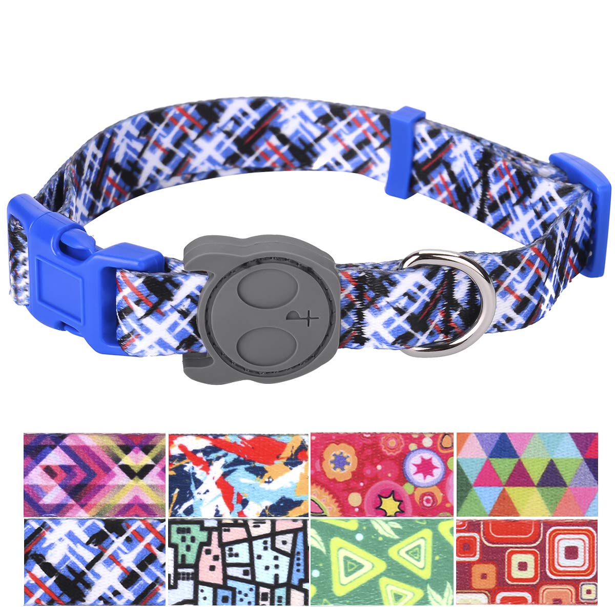 Premium Adjustable Large Dog Collar - Heavy Duty & Soft Nylon Pet Collar with Stylish Abstract Pattern for Puppies, Adult Dogs - Perfect for Outdoor Walks, Training & Indoor Comfort (Girls & Boys)