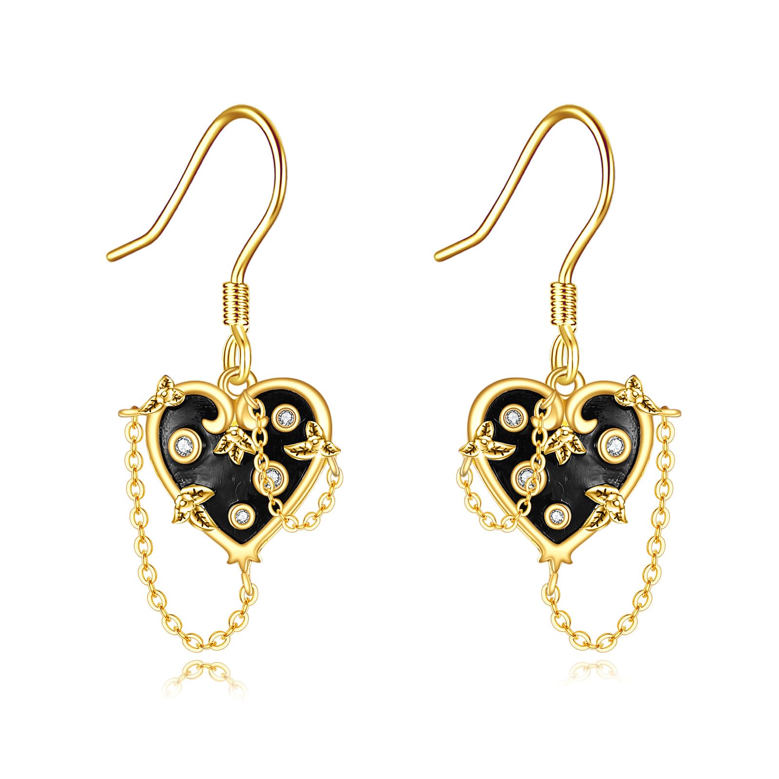 14K Gold Pearl Earrings - Sunflower, Celtic Knot, Cat & Witches Heart Designs | Cultured Freshwater Pearl Jewelry for Women | Perfect Gift for Wife, Girlfriend & Mother's Day | Elegant for Weddings, Parties & Special Occasions