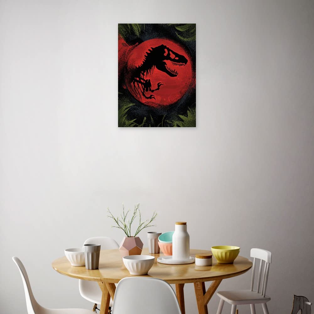 Jurassic Park Canvas Wall Art - 21x28 Inch Fine Art Print by Nikita Abkumov - Dinosaur Decor for Living Room, Bedroom, Office - Ready to Hang - Perfect for Movie Fans & Home Decor