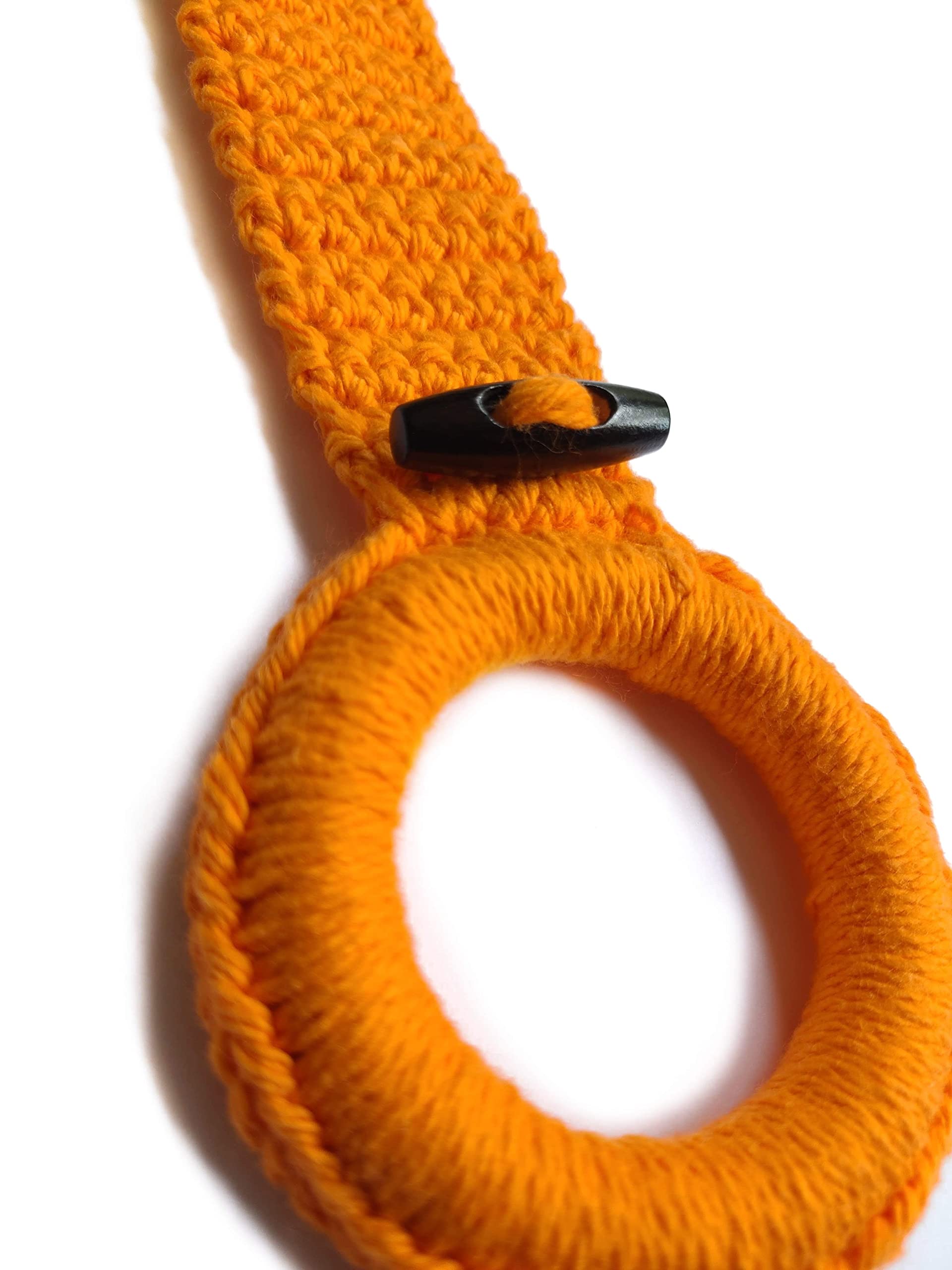 Stainless Steel Kitchen Towel Ring Holder with Hanging Loop - Durable & Rustproof Kitchen Accessories - Perfect for Hanging Dish Towels, Oven Mitts & Pot Holders - Ideal Housewarming Gift (Orange) - Great for Kitchens, RVs & Camping Use