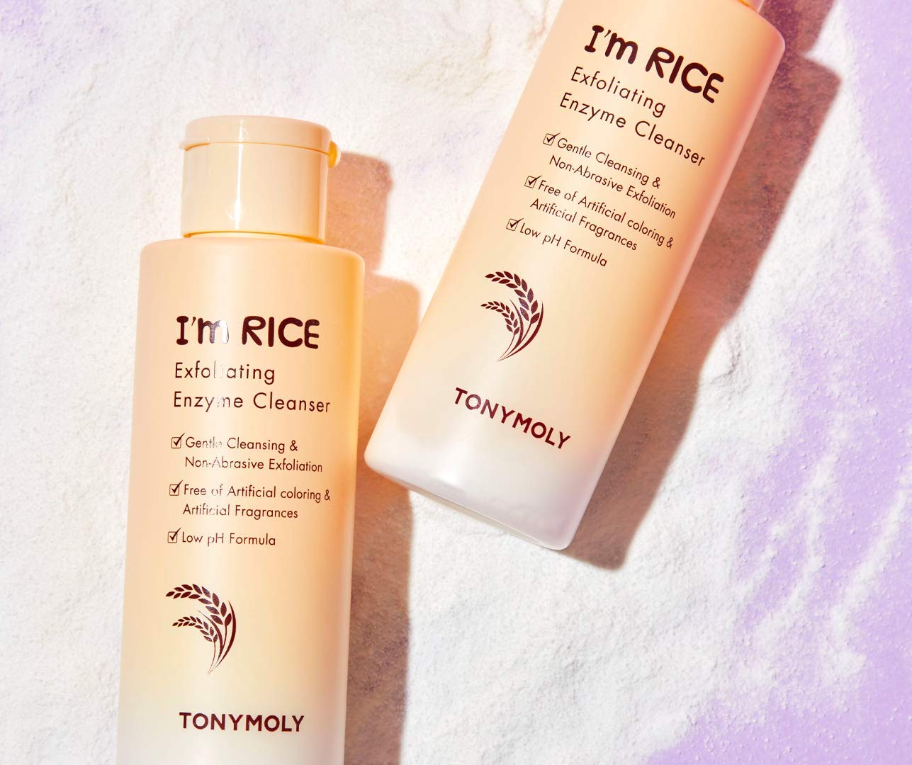 TONYMOLY I'm Rice Exfoliating Enzyme Face Cleanser - Gentle Rice Powder Wash for Smooth Skin, All-in-One Waterless Facial Scrub & Polish, 50g - Perfect for Daily Exfoliation & Brightening Skincare Routine