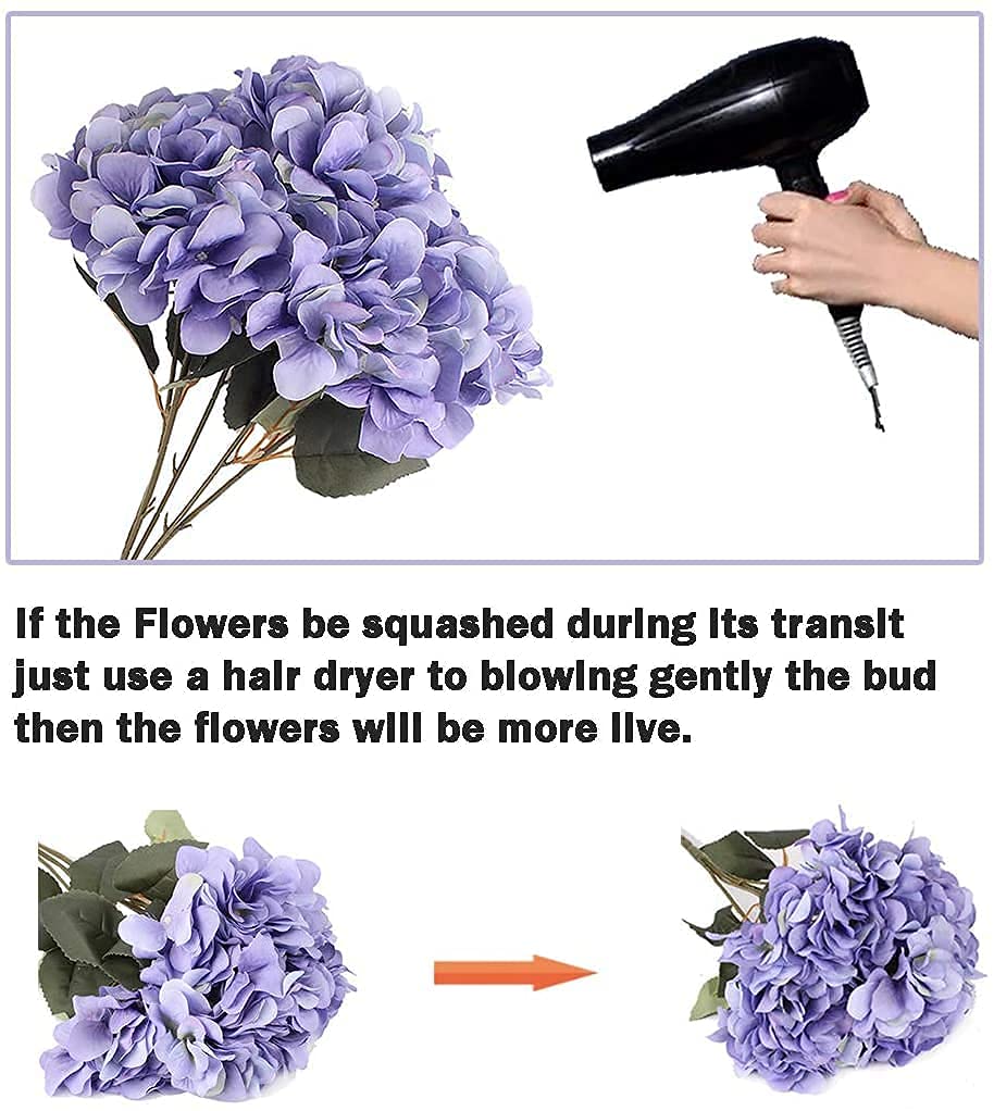 Premium Artificial Silk Hydrangea Flowers - 5 Large Head Fake Flower Bouquet for Home Decor, Wedding Centerpieces, Party Arrangements & DIY Crafts (Elegant Grey) - Perfect for Table Centerpieces, Vase Displays, and Event Decorations