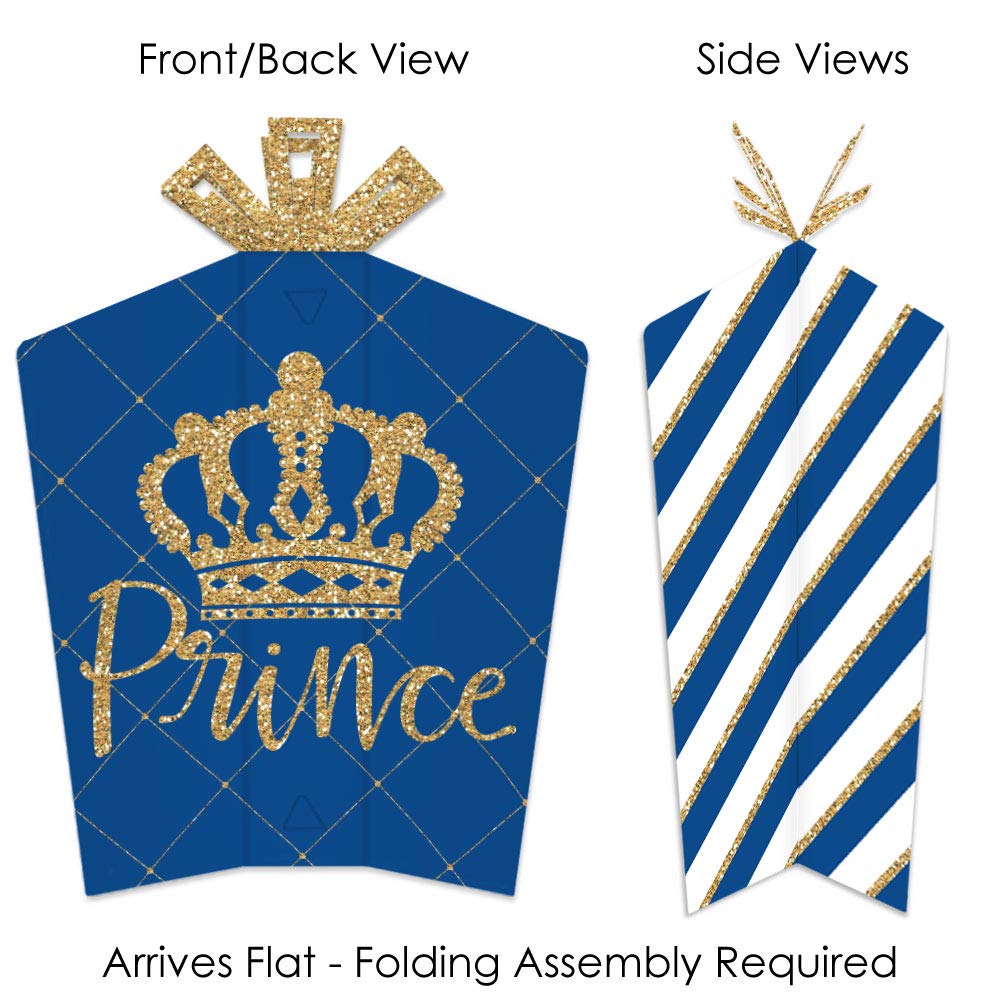 Royal Prince Charming Table Decorations - 10-Pack Fold & Flare Centerpieces for Baby Showers, Birthday Parties & Royal-Themed Events - Elegant Party Decor by Big Dot of Happiness