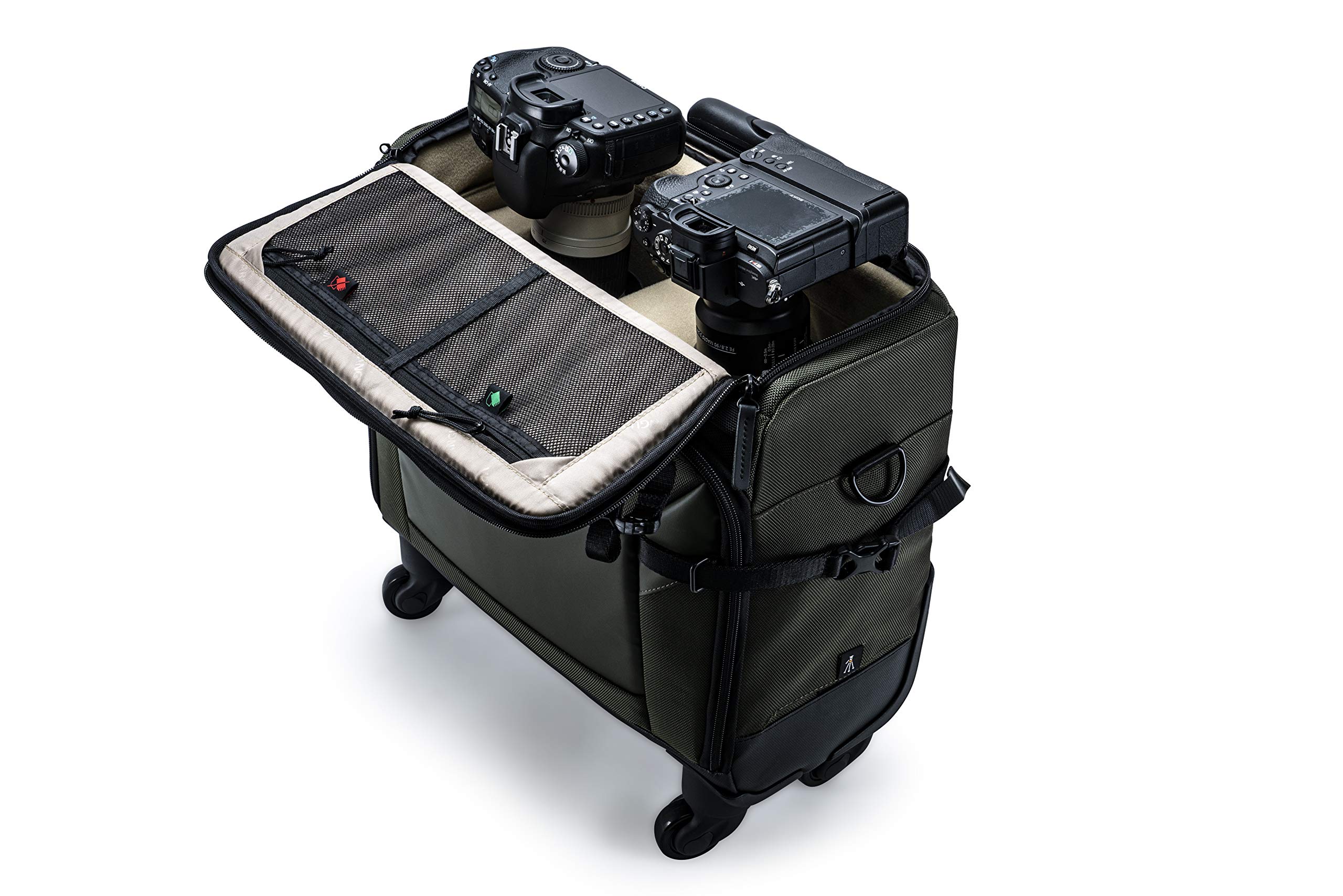 VANGUARD VEO Select 42T Rolling Camera Case - Professional DSLR/Mirrorless Camera Bag with Wheels, Green - Perfect for Travel, Photo Shoots & Studio Use