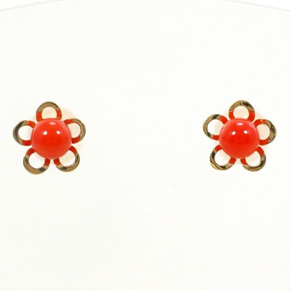 18K Yellow Gold Coral Earrings for Women - Elegant Handmade Dangle Earrings with Natural Coral Gemstones | Perfect for Weddings, Parties & Special Occasions