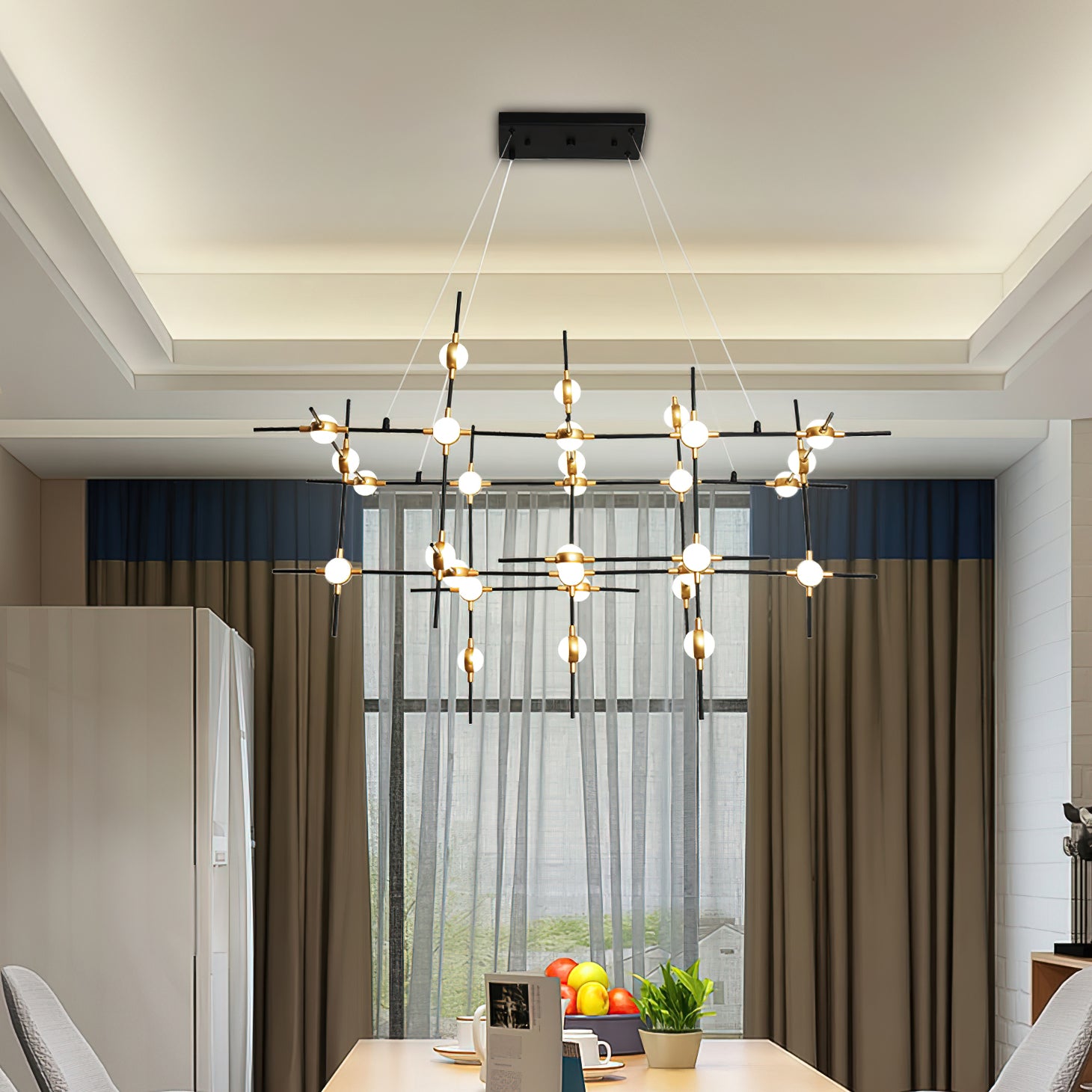 Dorney Floating Ball Chandelier - Modern Crystal Glass Ceiling Light Fixture for Dining Room, Living Room, Bedroom & Entryway | Elegant Home Decor Lighting for Weddings, Restaurants and Luxury Spaces