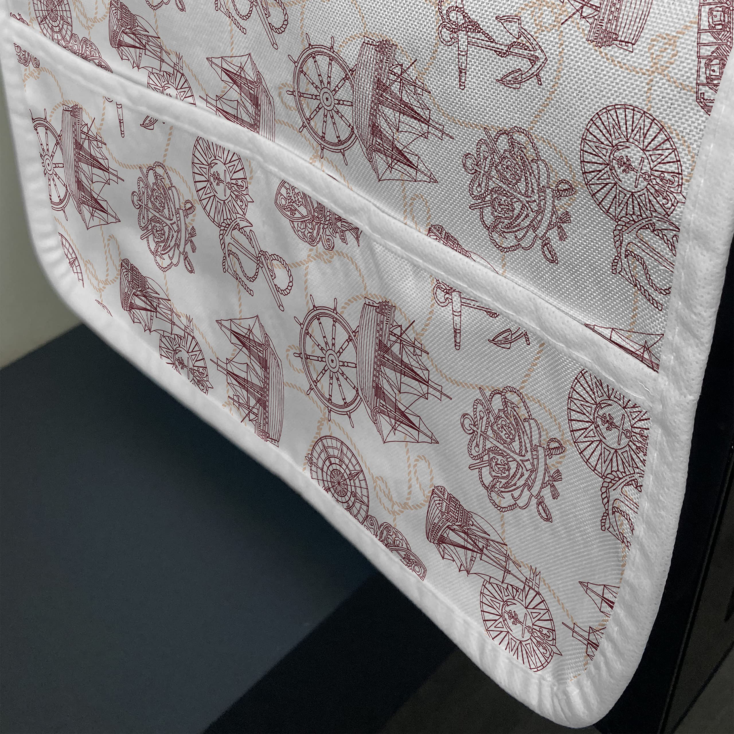 Ambesonne Nautical Microwave Oven Cover - Waterproof Kitchen Organizer with Pockets, 36