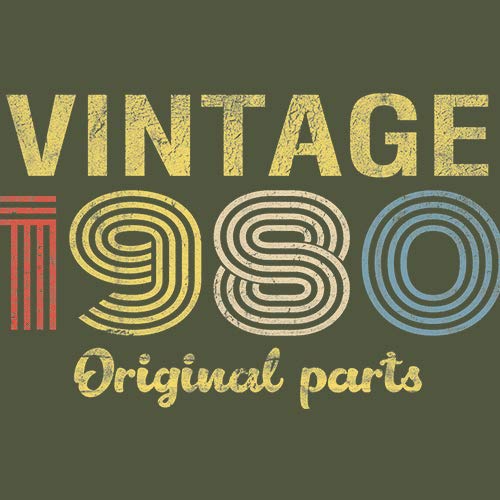 Vintage 1980 Retro 45th Birthday Gift for Men - Original Parts Themed T-Shirt - Perfect for 45th Birthday Parties & 80s Theme Celebrations