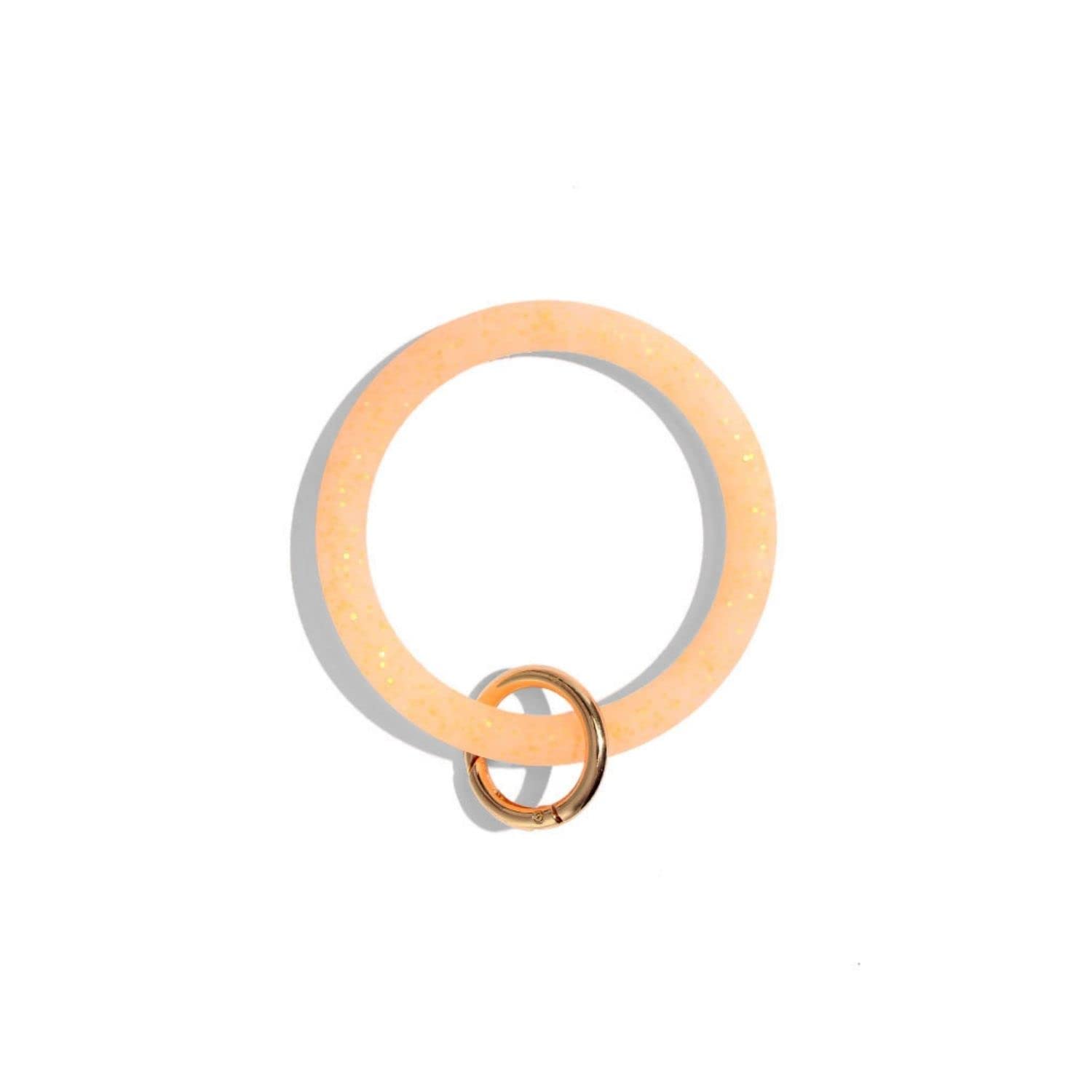 Stylish Acetate Bangle Keychain Bracelet for Women & Girls - Wristlet Key Ring with Round Charm - Perfect Gift for Birthdays, Parties & Everyday Use