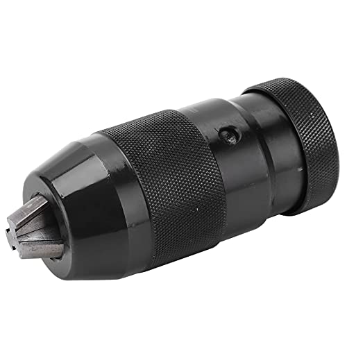 Self-Tightening Drill Chuck with Taper Hole - Heavy Duty Keyless Chuck for Impact Drills, Bench Drills, Hand Drills & Lathes | Durable & Portable for Woodworking, Metalworking & DIY Projects