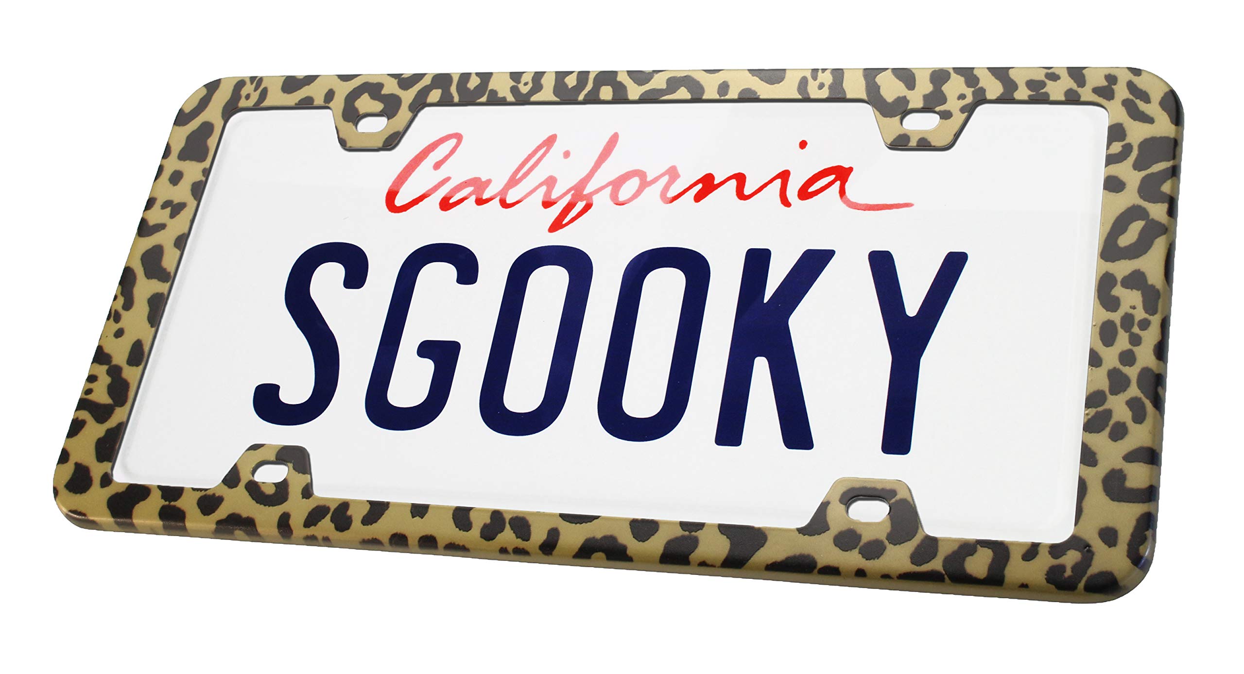 201 Stainless Steel License Plate Frame - Love Leopard Design with Matte Gold Finish | Durable Car Accessory for Customization & Personalization | Perfect for Cars, Trucks & SUVs