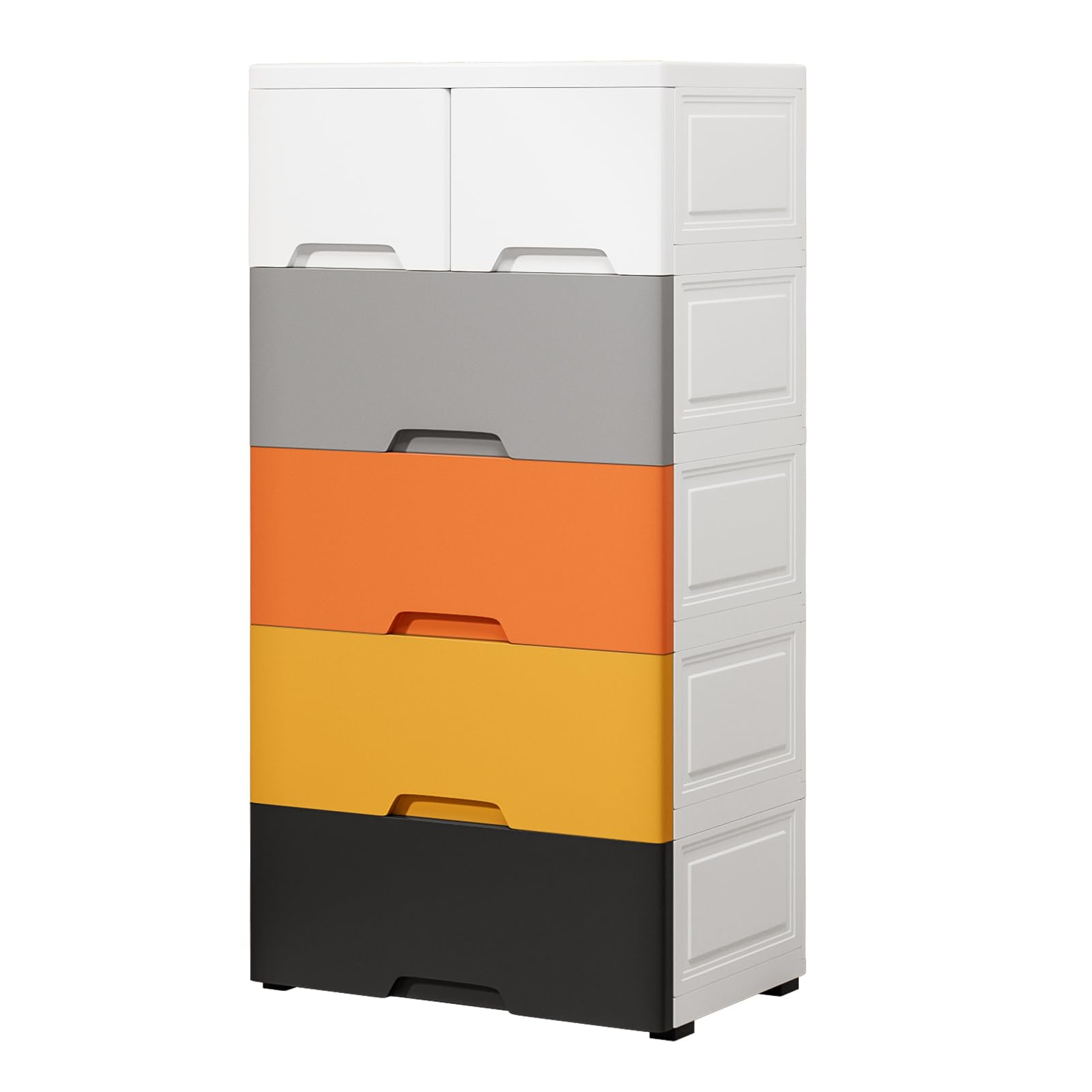 5-Tier Stackable Plastic Storage Bins with Open Front - Modular Cube Organizer for Closet, Home, Office & Dorm - Space-Saving Morandi Color Shelving Unit (Perfect for Bedroom, Bathroom & Kids' Toy Storage)