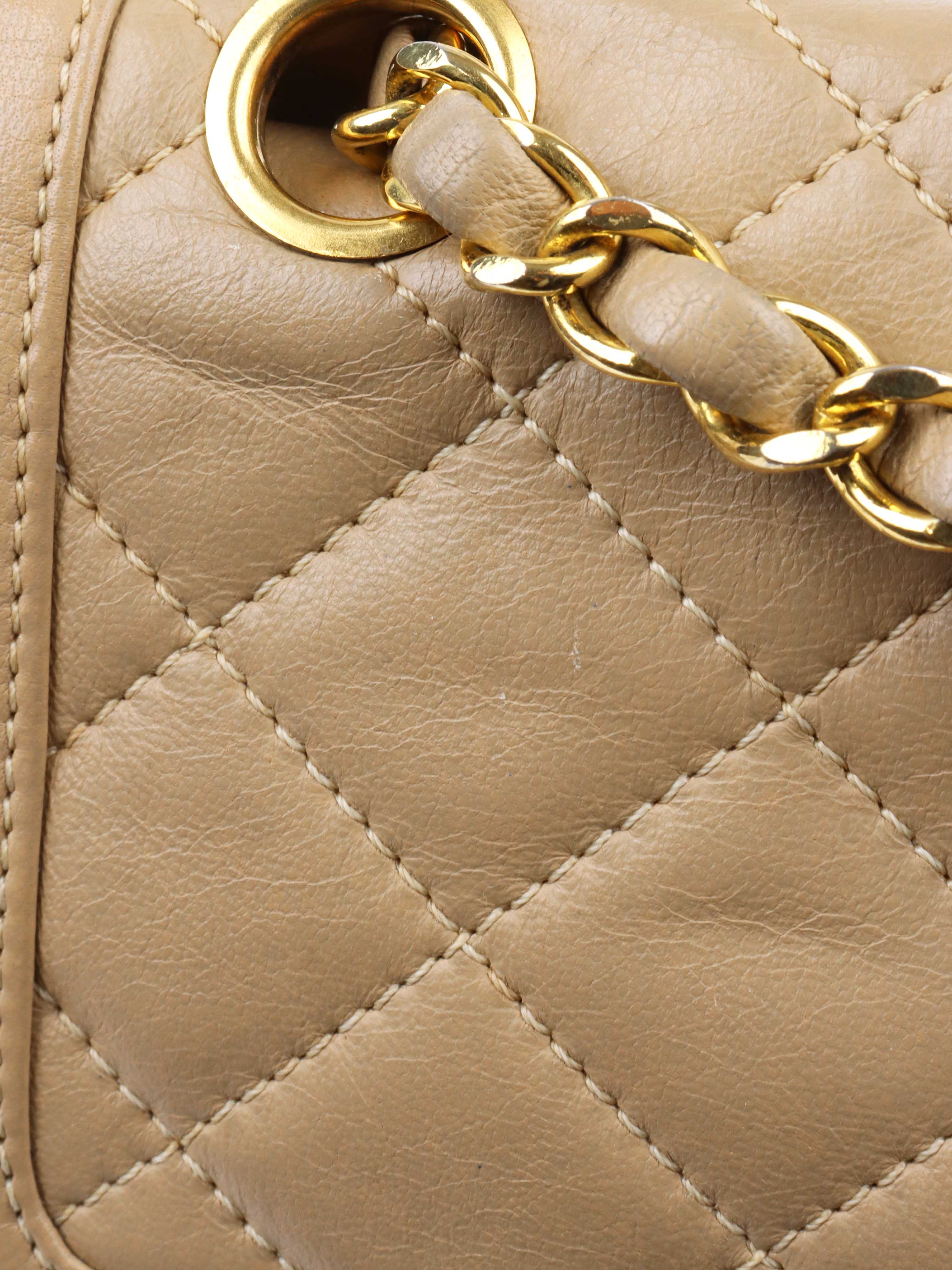 Vintage Chanel Two-Tone Beige Flap Bag - Classic Luxury Handbag for Women | Perfect for Evening Events, Date Nights & Special Occasions