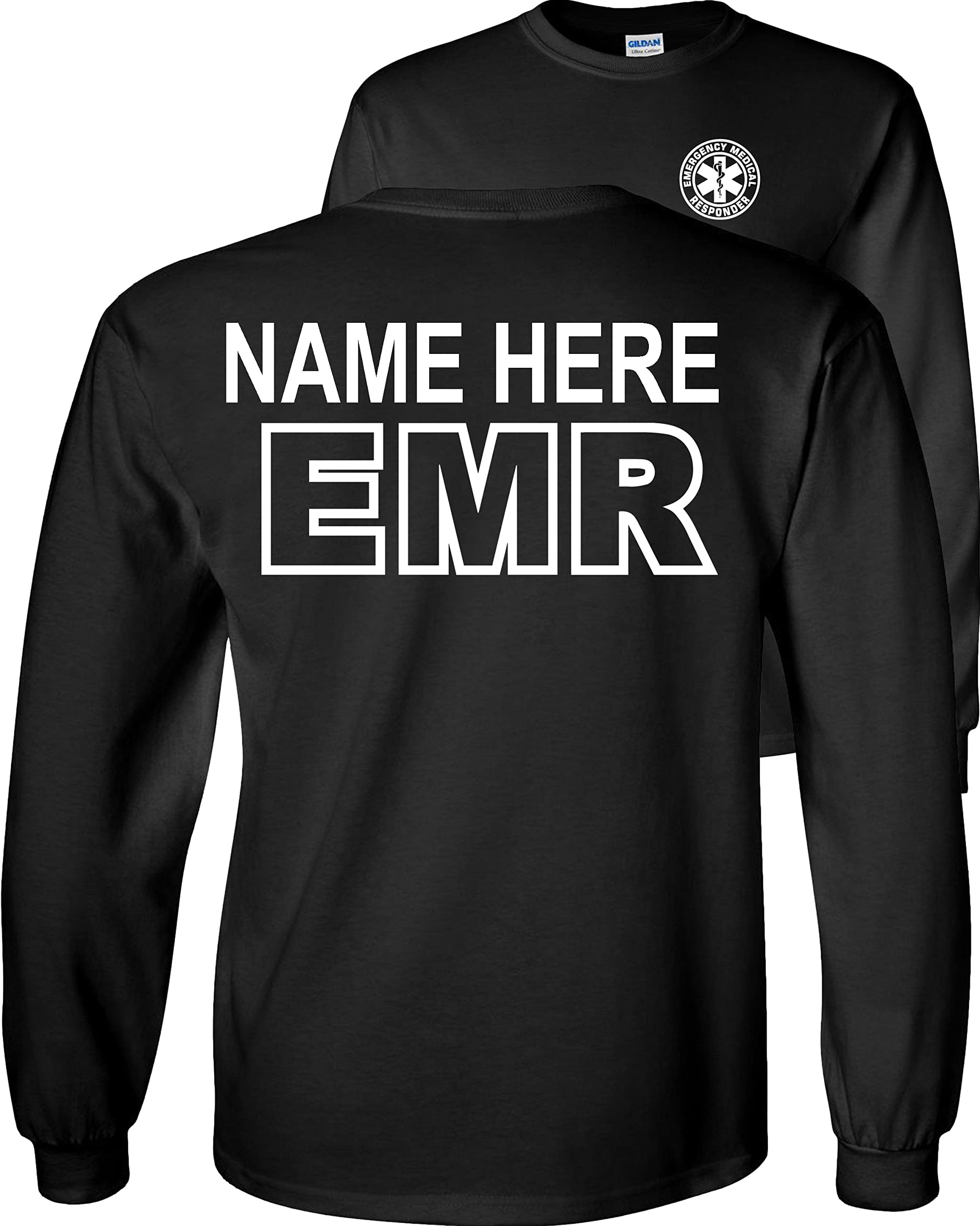 Custom EMR Long Sleeve Shirt for Emergency Medical Responders - Personalized Work Uniform for EMT, Paramedics & First Responders - Durable & Comfortable for Emergency Scenes & Medical Training