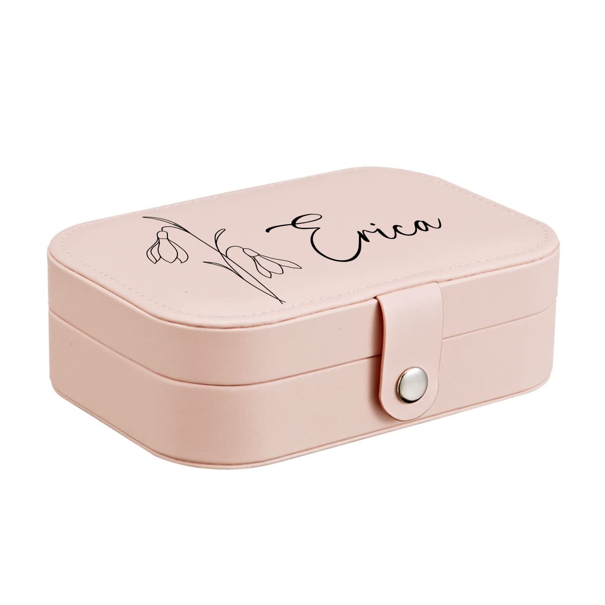 Custom Travel Jewelry Organizer Box with Ring Holder - Stylish Jewelry Storage for Women, Perfect Bridesmaid Gift & On-the-Go Accessory for Travel, Weddings, and Daily Use