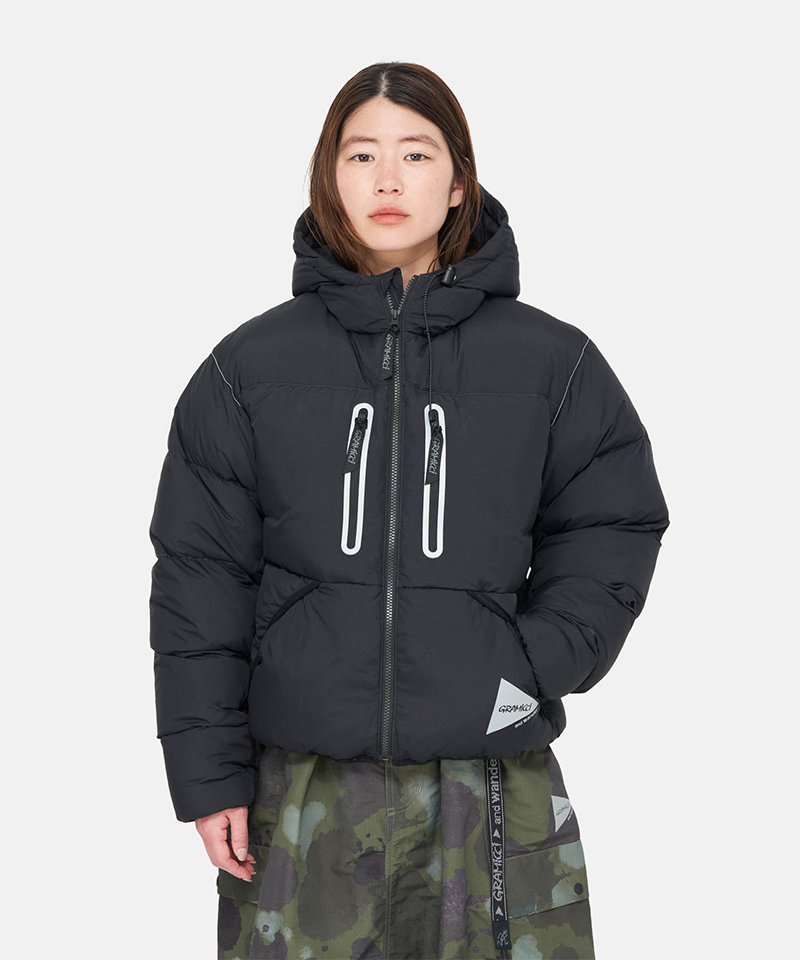 Gramicci x and wander Women's Down Jacket - Lightweight Warm Winter Coat for Outdoor Adventures & Urban Style