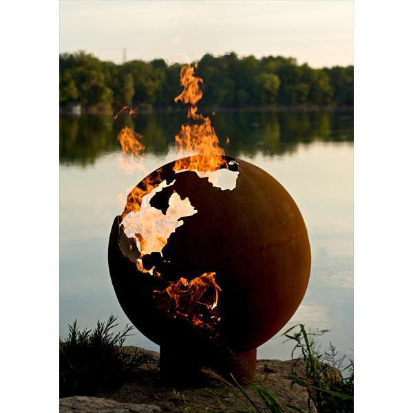 Third Rock Fire Pit - Outdoor Wood Burning Fire Pit for Backyard, Patio, Camping - Durable Steel Fire Bowl with Spark Screen & Poker