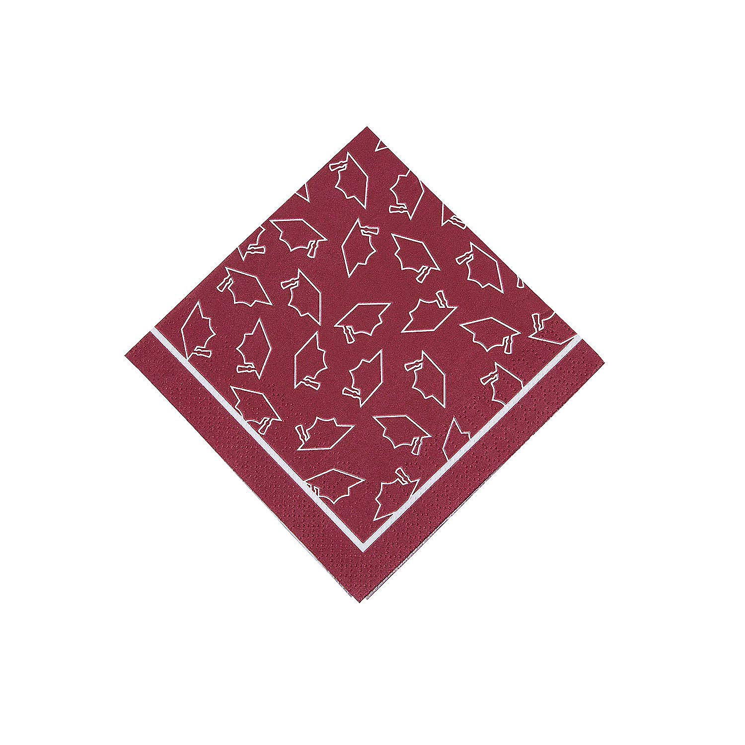 Fun Express Burgundy Graduation Beverage Napkins - 50-Pack Elegant Party Napkins for Graduation Celebrations, Events & Gatherings - Perfect for Graduation Parties, Bridal Showers & Birthday Decorations