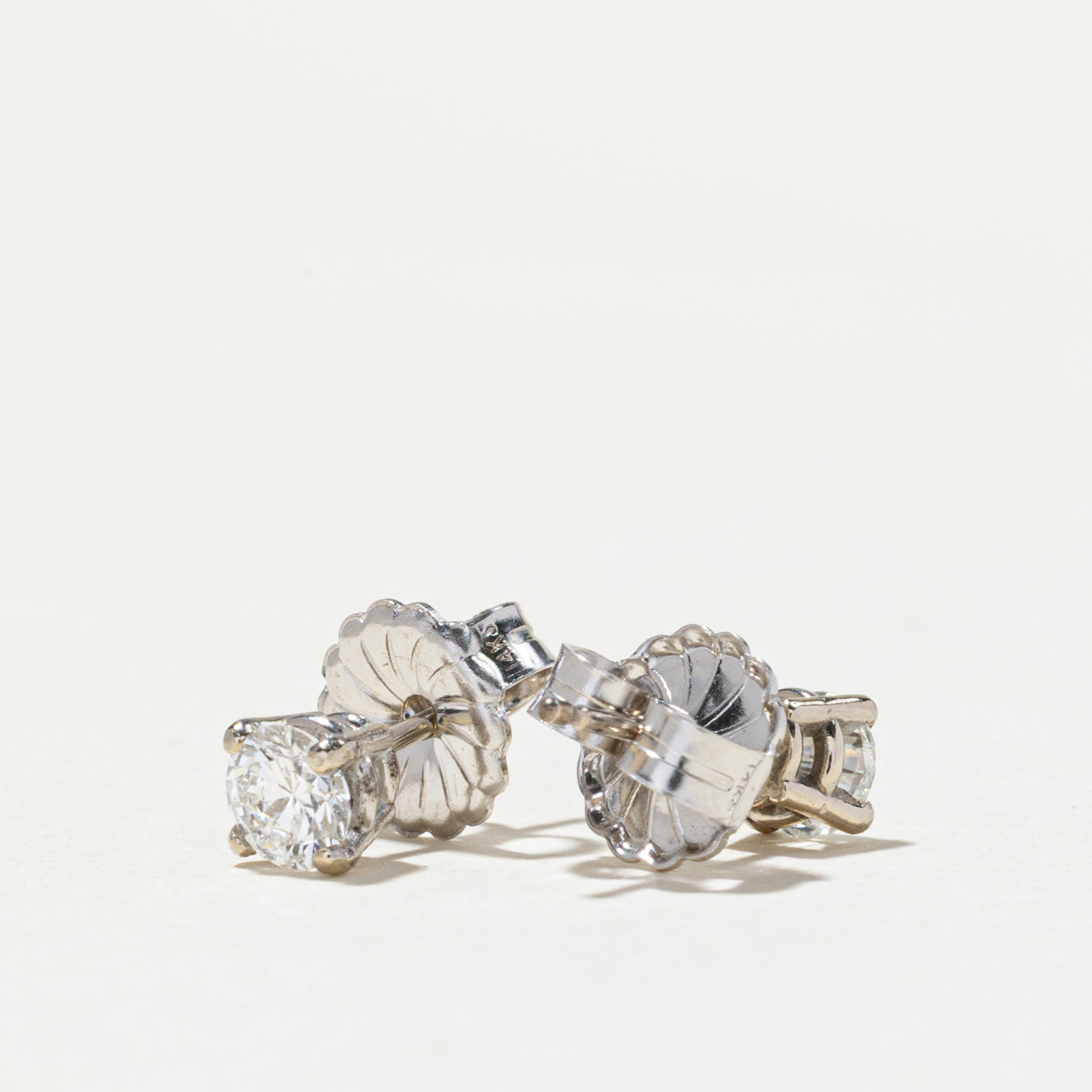 14K Gold Diamond Stud Earrings - 0.58 Carat Total Weight (CTW) - Round Cut Solitaire Earrings for Women - Perfect for Everyday Wear, Anniversary Gifts & Special Occasions