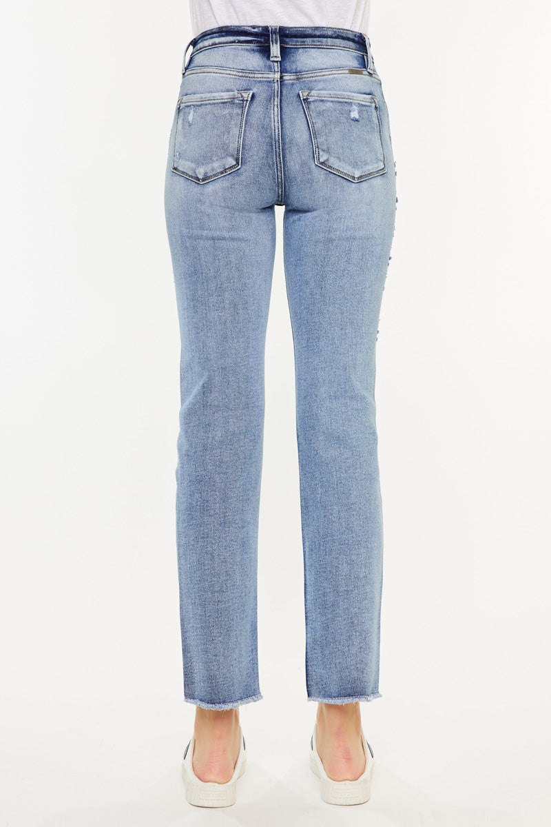 Sadie High Rise Straight Leg Jeans for Women - Stretchy Comfort Denim Pants - Perfect for Casual Wear, Office & Date Nights