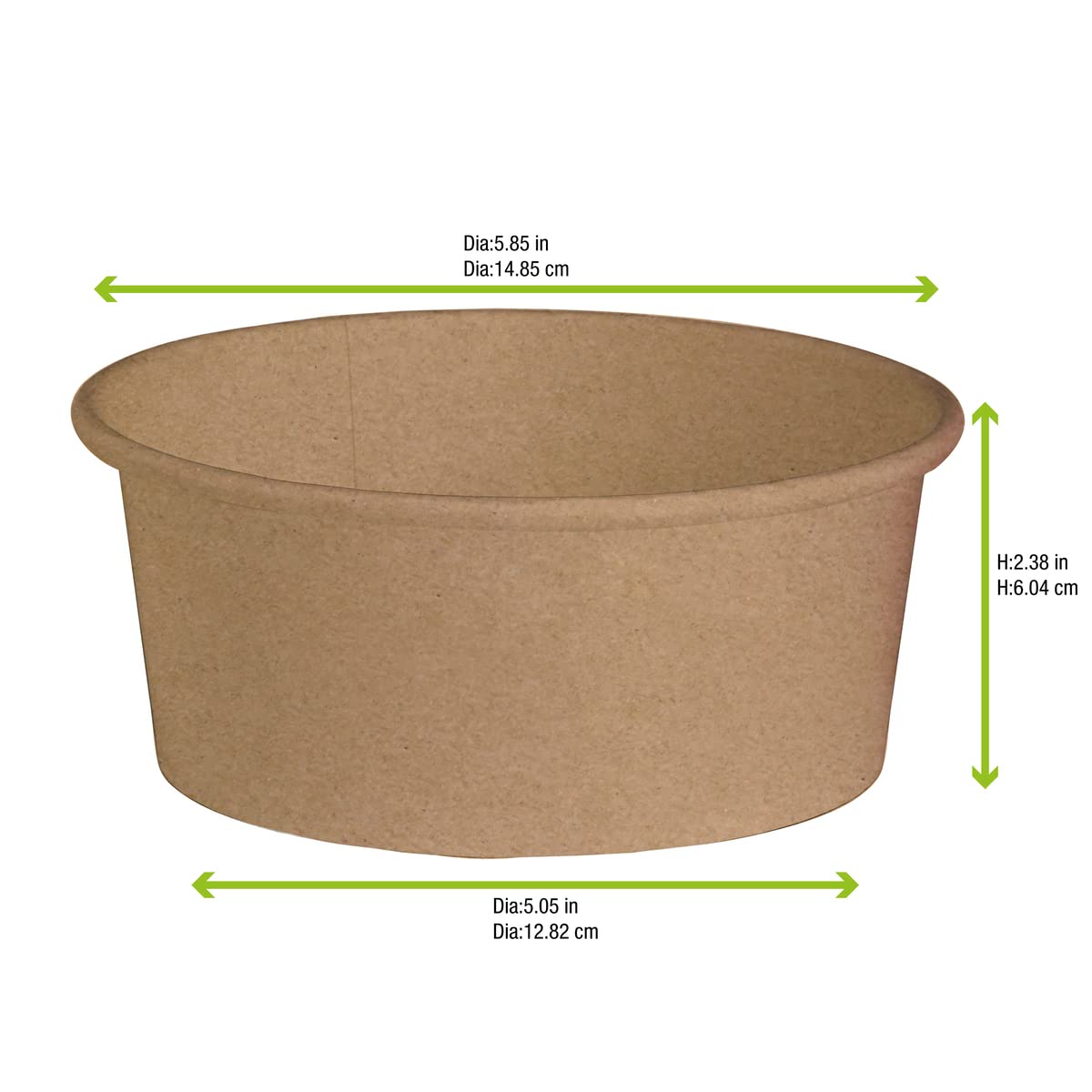 PacknWood 210PC751K - Eco-Friendly Kraft Paper Soup Bowls & Cups - Disposable Brown To-Go Containers (5.7
