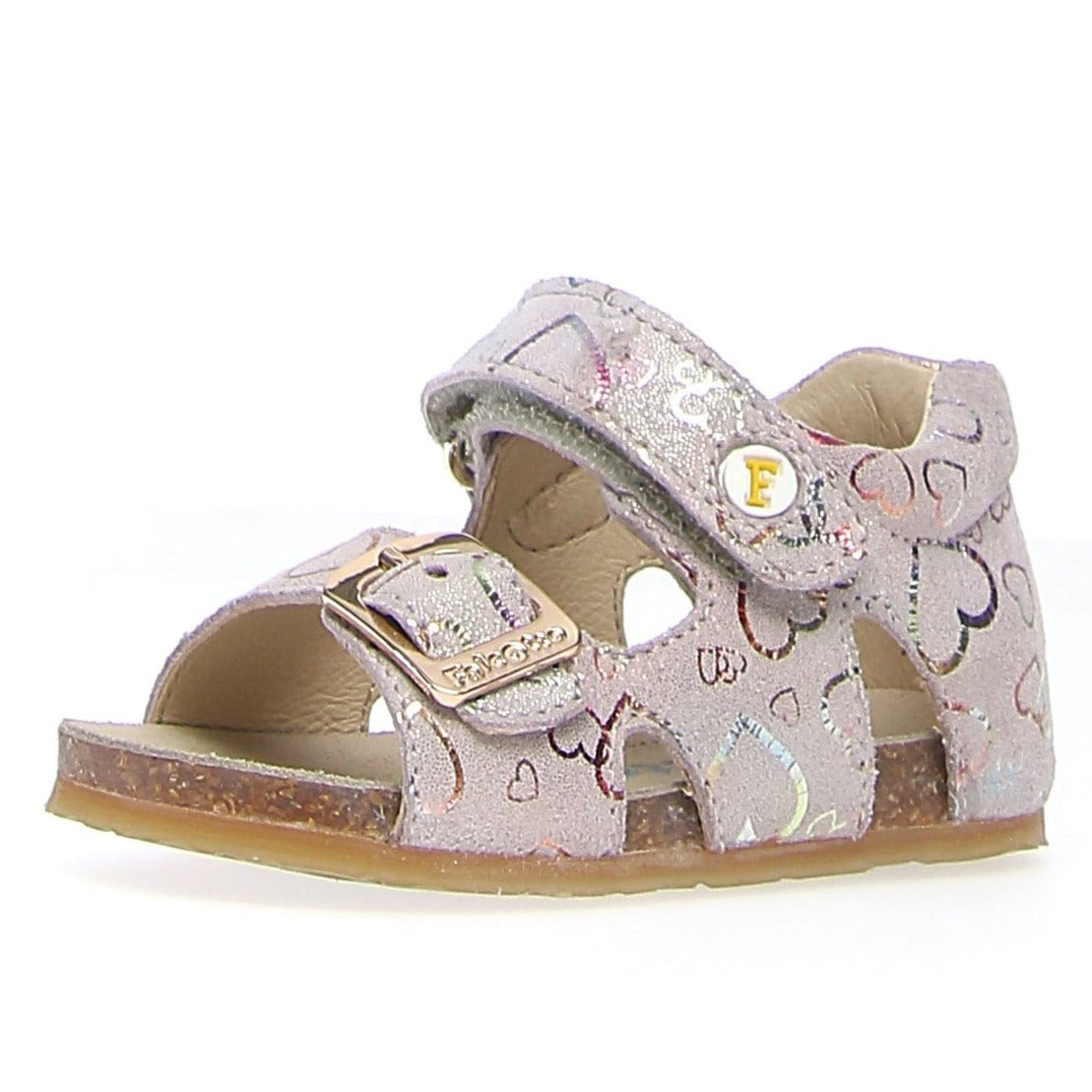 Falcotto Girls' Bea Big Hearts Open Toe Sandals - Comfortable Summer Casual Shoes for Toddlers & Kids - Perfect for Beach, Park, and Outdoor Play
