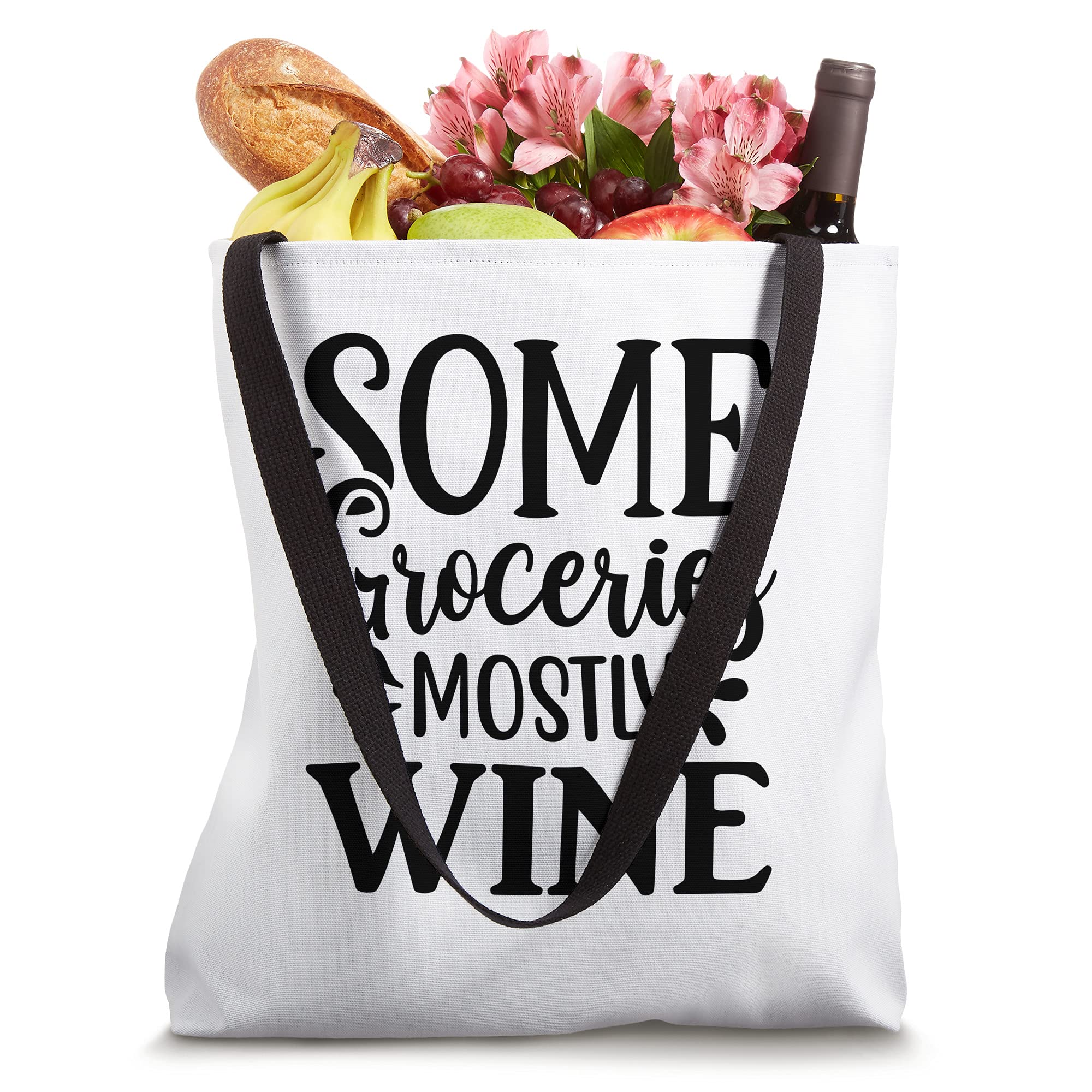 Funny Wine Tote Bag for Grocery Shopping & Gifts