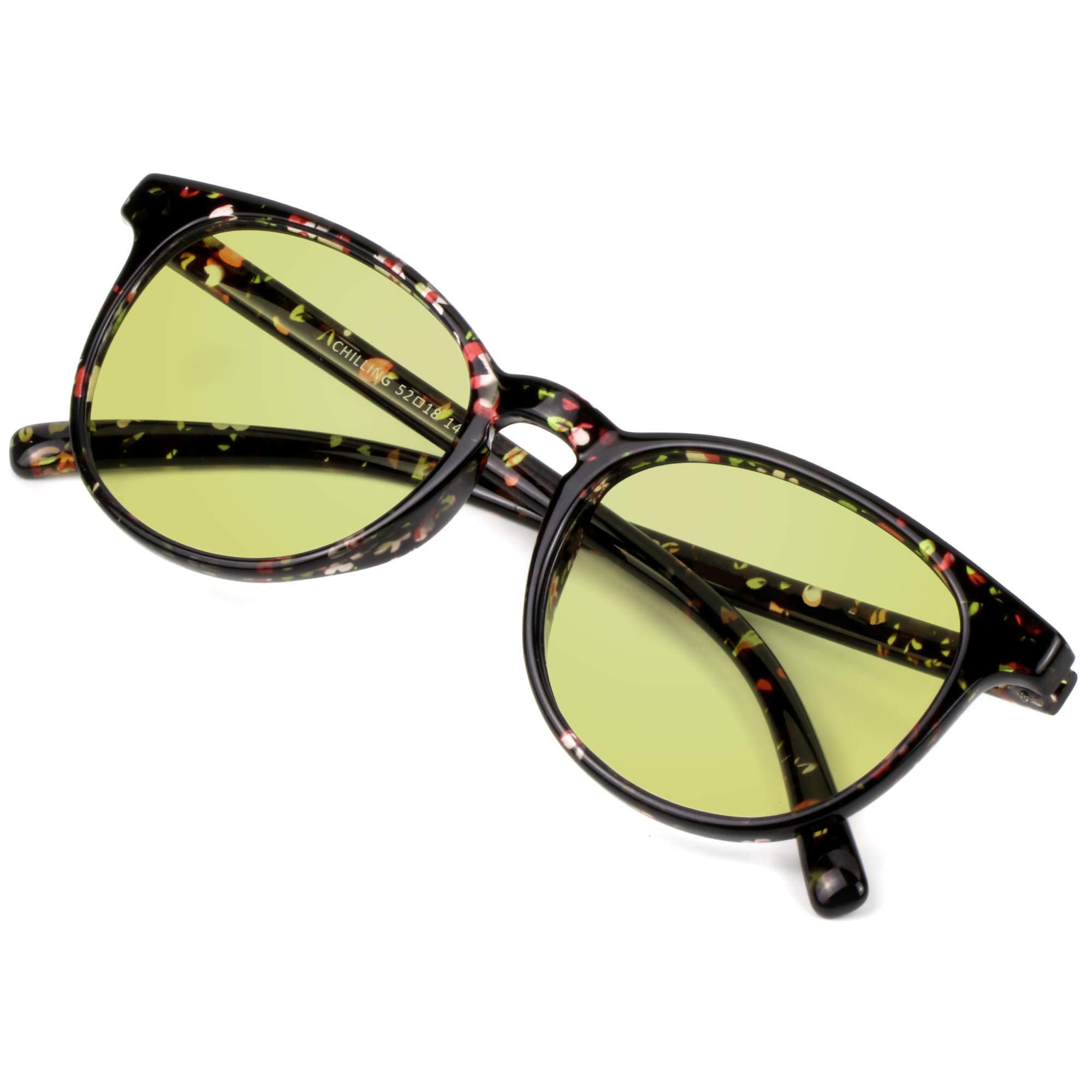 Blue Light Blocking Glasses for Women - Anti Eye Strain Computer & Reading Glasses with Oval Frame (Black Floral, 0.00 Magnification) - Perfect for Office Work, Gaming & Screen Time