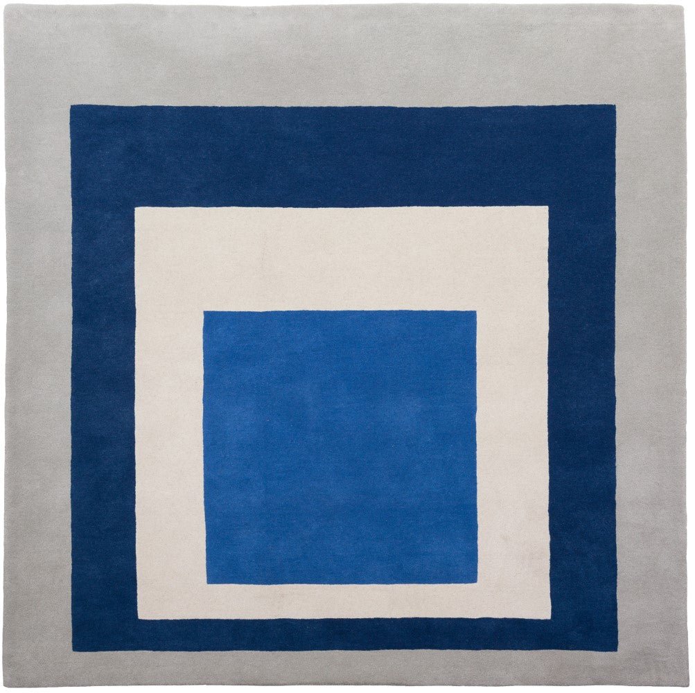 Josef Albers Homage to the Square Blue & White Abstract Art Print - Premium Wall Decor for Living Room, Office & Gallery Display