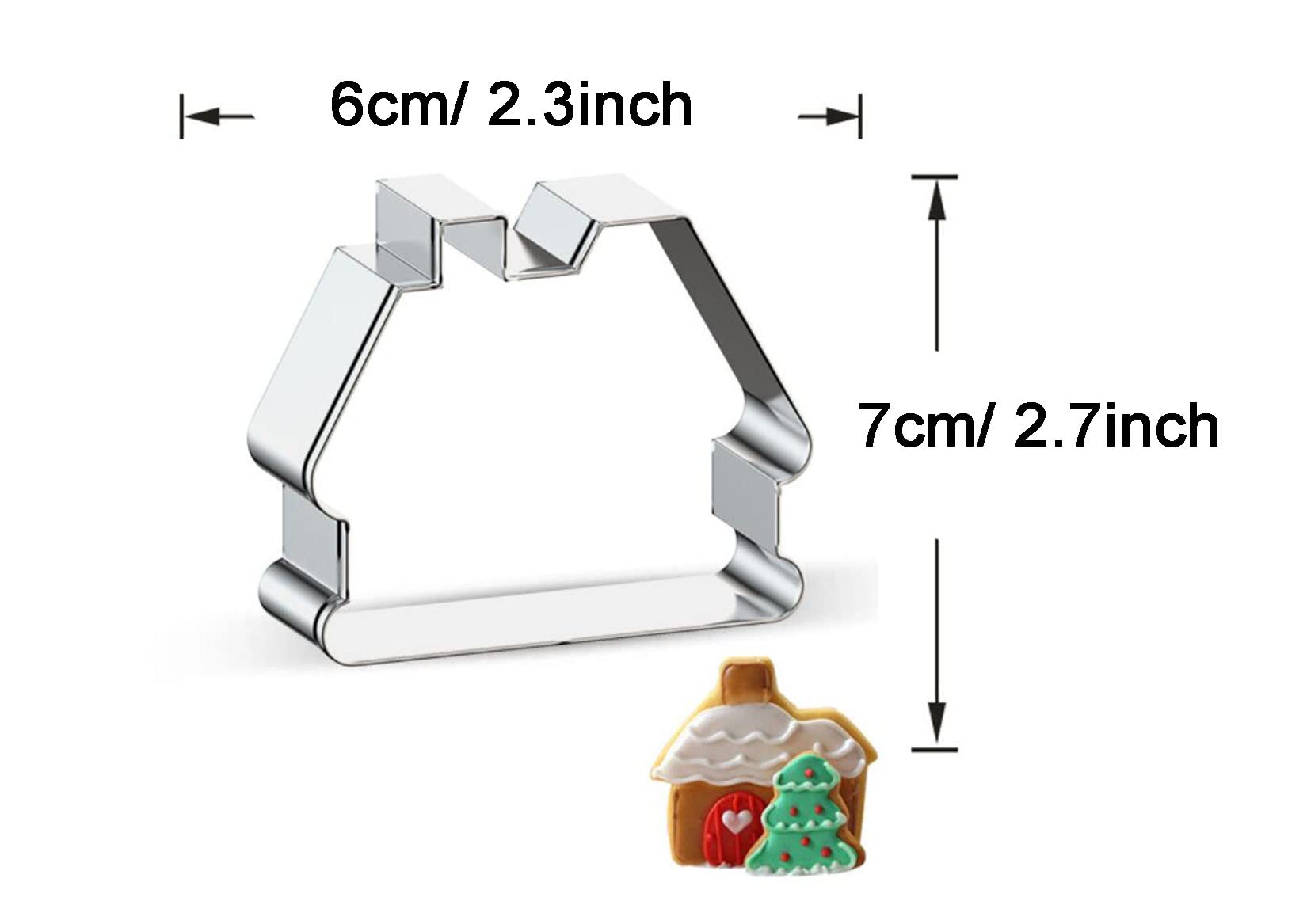 Snow House Cabin Shape Cookie Cutter - Christmas Tree Decorating & Holiday Baking Supplies for Gingerbread, Sugar Cookies - Perfect for DIY Christmas Crafts & Winter Party Treats
