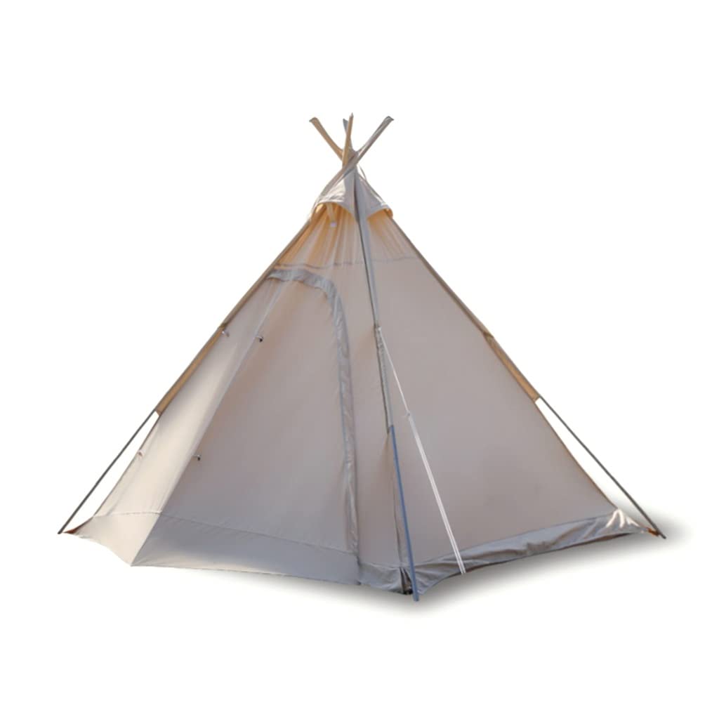 Waterproof Cotton Camping Pyramid Bell Tent for 3-4 Persons - Sun Protection Outdoor Shelter for Family Camping, Picnics & Backpacking Adventures