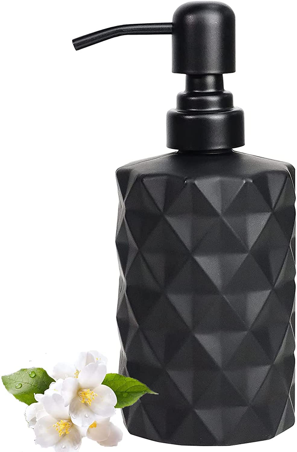 12 Oz Glass Refillable Soap Dispenser with Plastic Pump - Hand Soap, Dish Soap & Lotion Dispenser for Kitchen, Bathroom & Sink | Perfect for Liquid Soap Storage & Easy Dispensing
