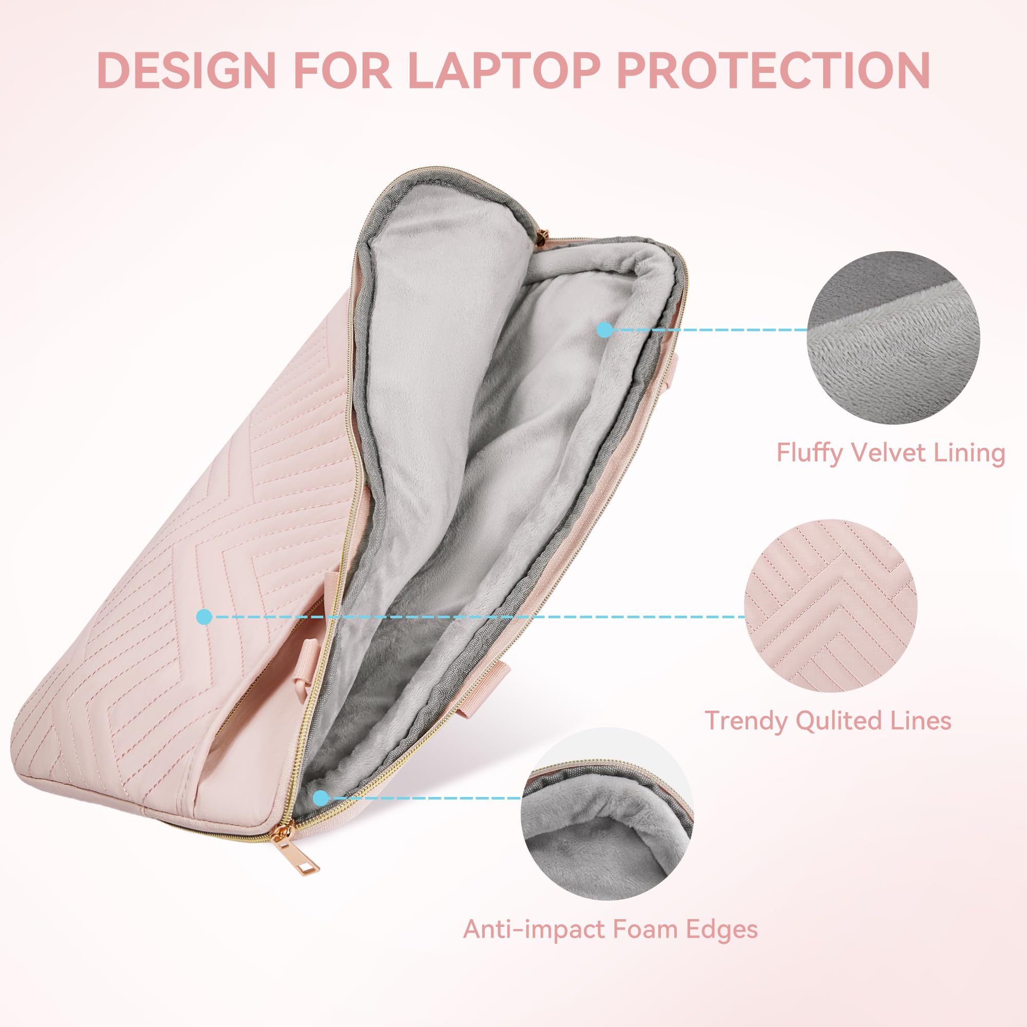 **BOSTANTEN 15.6 Inch Puffy Padded Laptop Sleeve - Water Resistant Protective Case for MacBook Pro 16 Inch, Dell, HP - Perfect for Travel, Office & School**