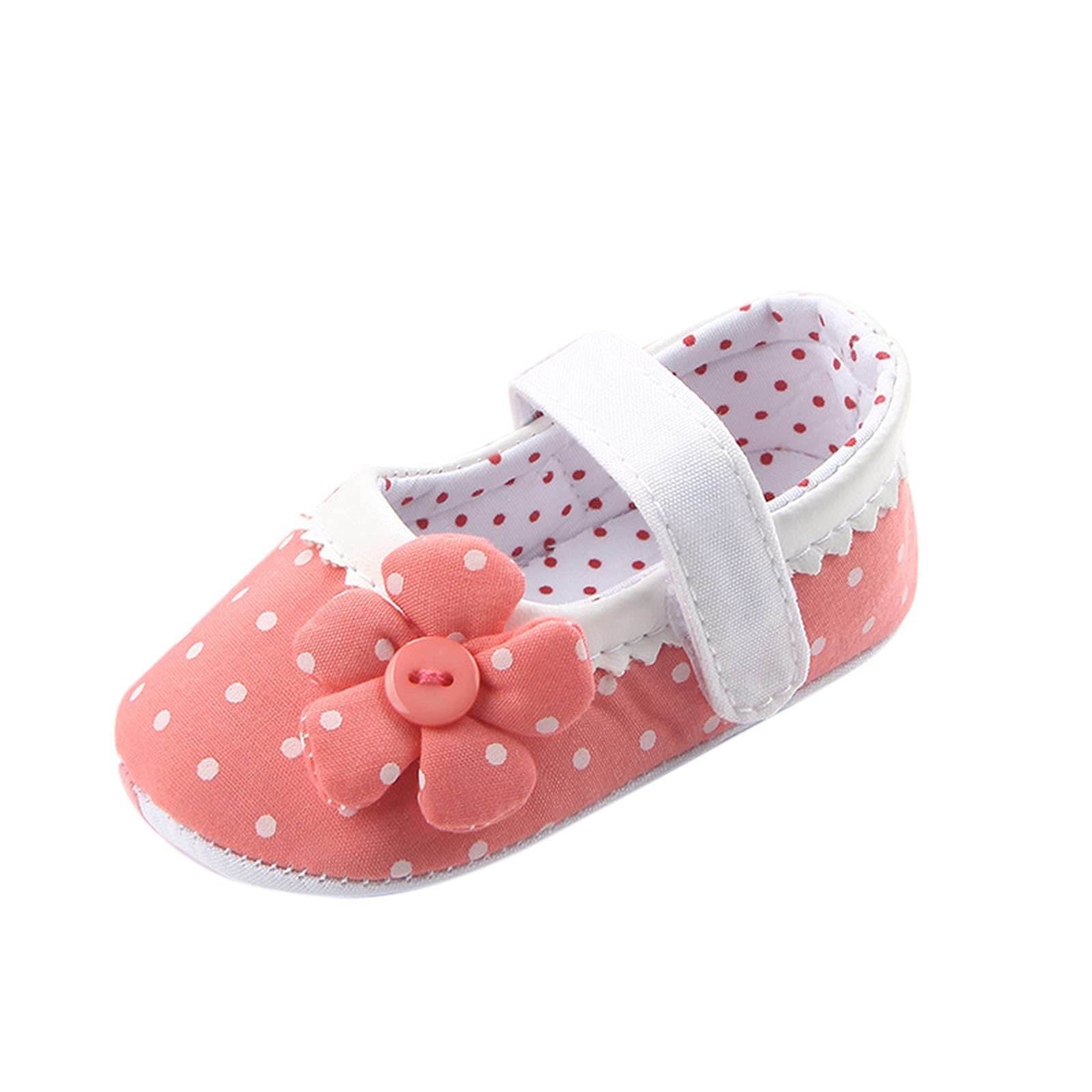 Gaoqi Anti-Slip Baby Walking Shoes for Toddlers - Soft Polka Dot & Flower Design Prewalker First Shoes - Perfect for Indoor Play, Early Steps & Home Use
