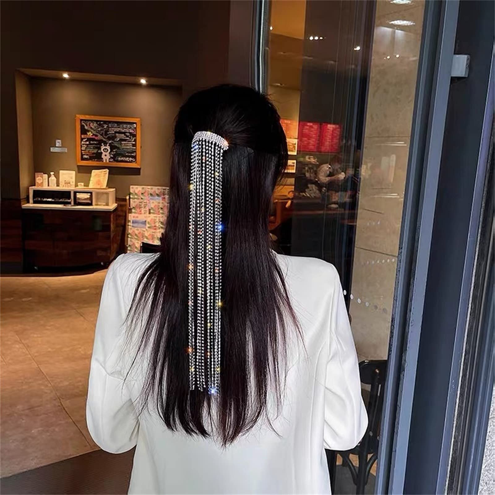 LYKD Transparent Metal Hairpin - Elegant Hair Clip for Thick Hair, Dream Gift for Women, Fashion Hair Accessory (Silvery) - Perfect for Weddings, Parties & Everyday Styling