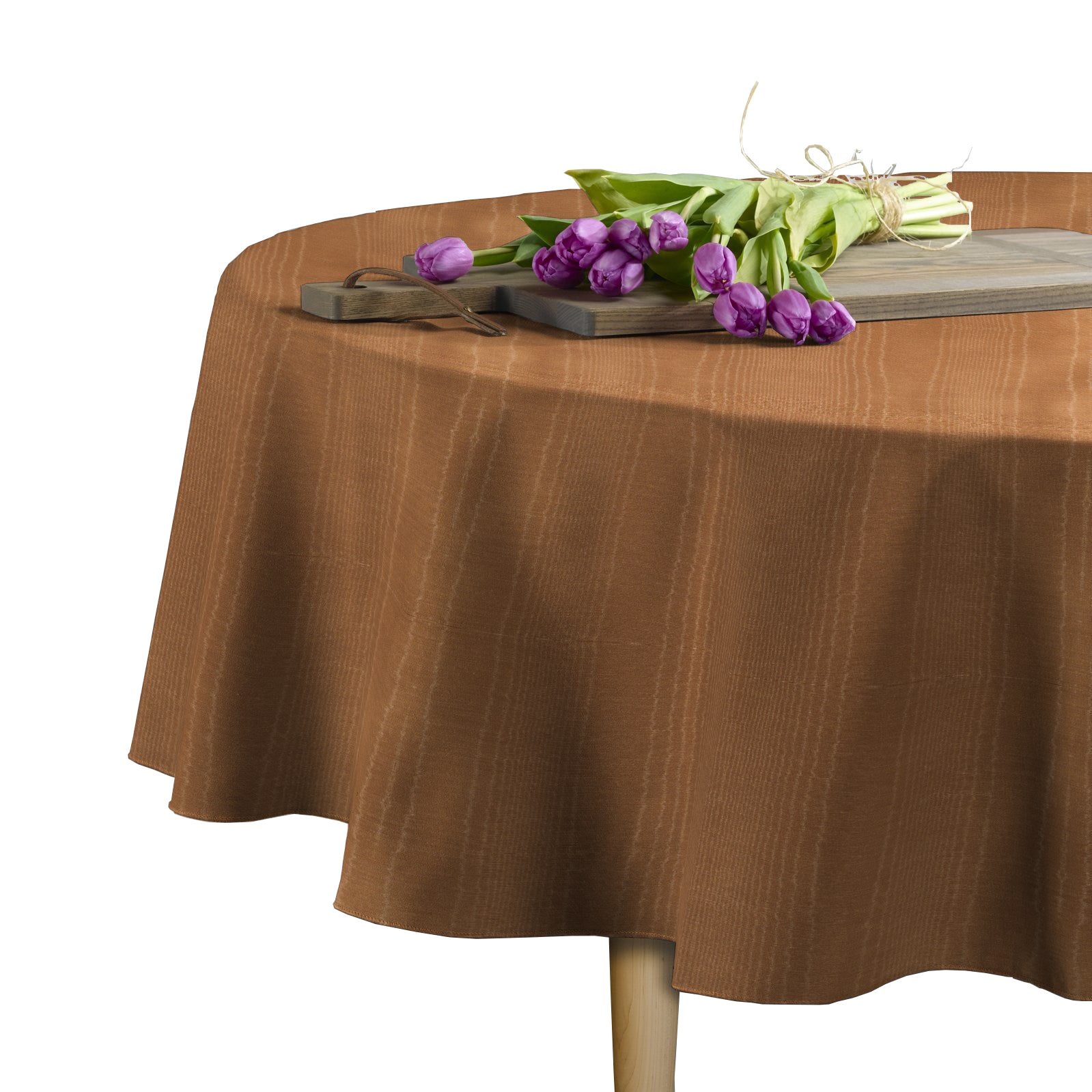 Premium Bengaline Moire 60 Round Tablecloth - Elegant & Durable for Dining, Events & Home Decor