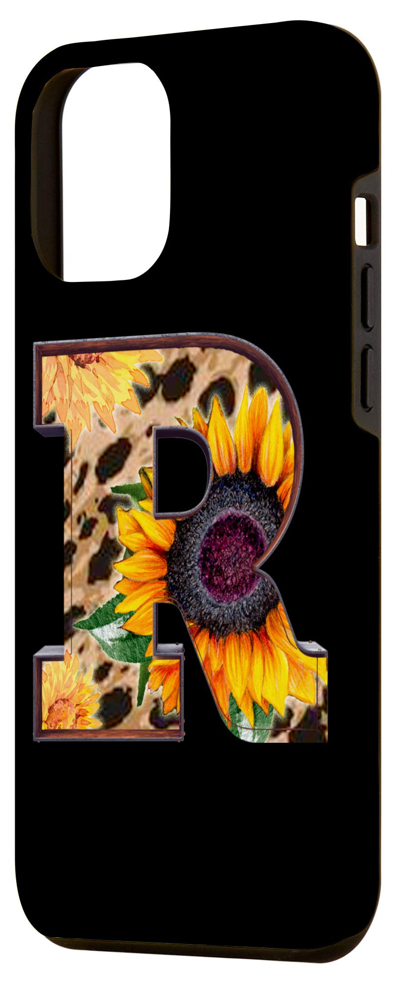 iPhone 12 Pro Max Case - Premium Letter R Leopard Cheetah Sunflower Design - Durable Protective Phone Cover for Women & Men - Perfect for Everyday Use, Travel & Fashion Accessory