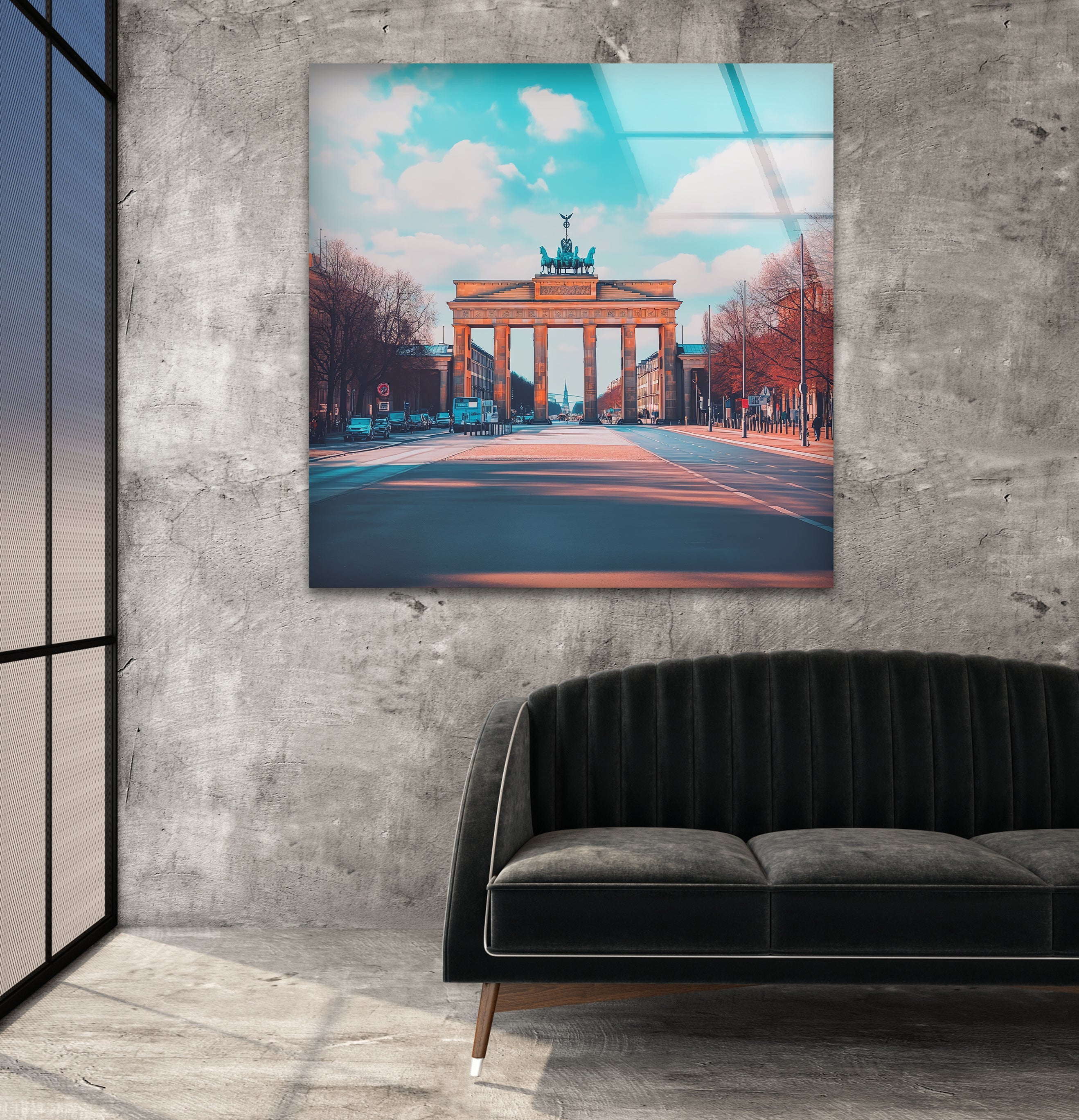 Berlin Soft Landscape Glass Wall Art - Modern Abstract Home Decor for Living Room, Bedroom & Office - Perfect for Gifts & Interior Design