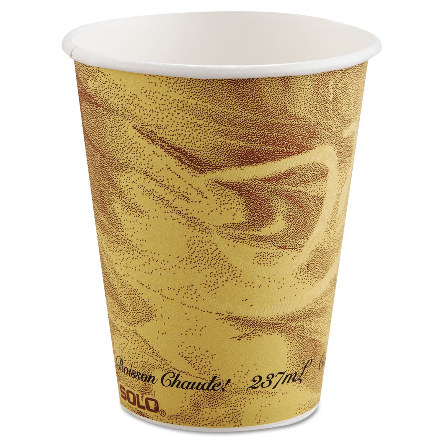 Solo 378MS-0029 8 oz Mistique SSP Paper Hot Cups - Case of 1000 Disposable Coffee Cups for Coffee Shops, Offices, and Catering Events